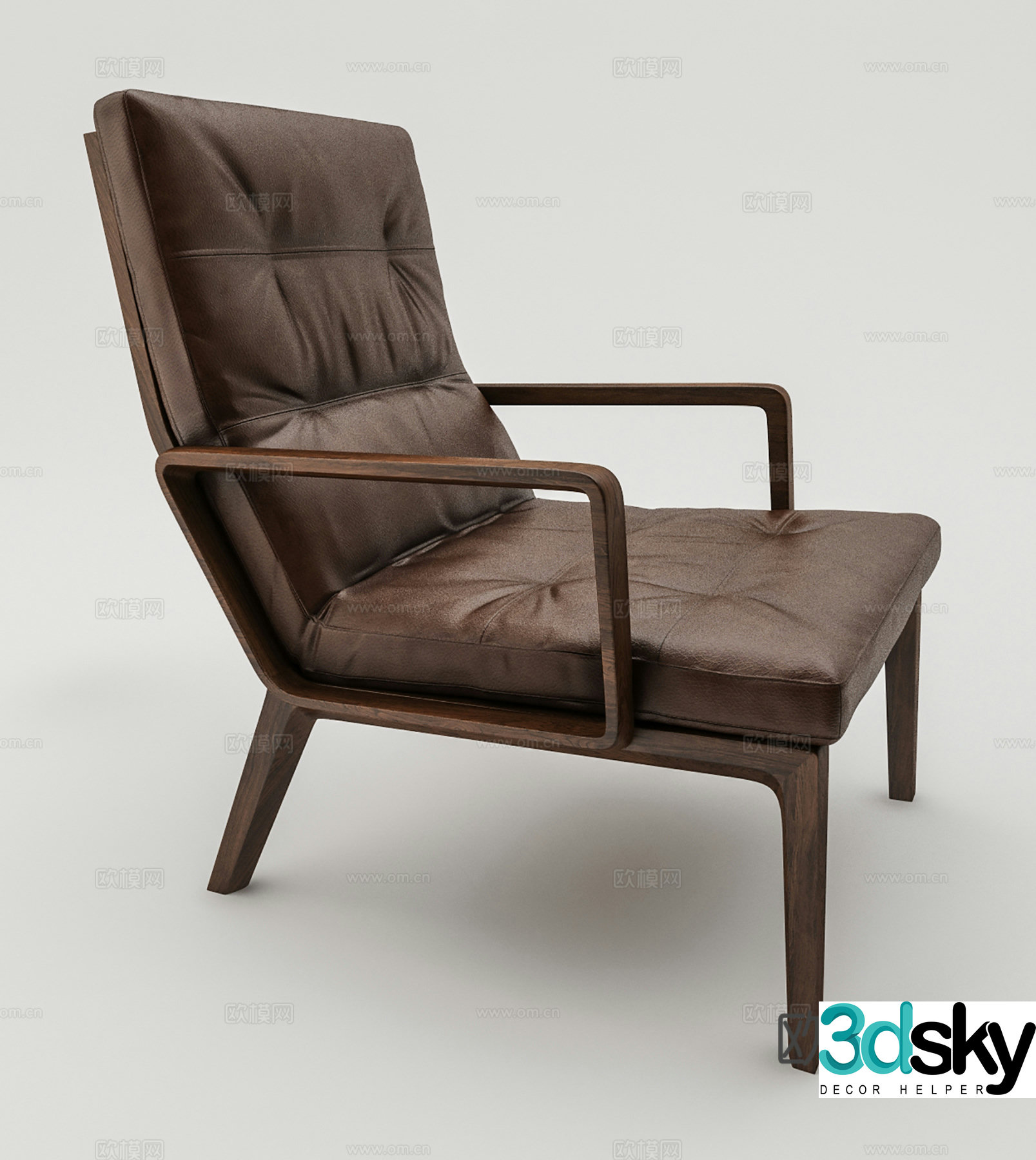 Modern lounge chair leisure lounge chair leather lounge chair 3d model