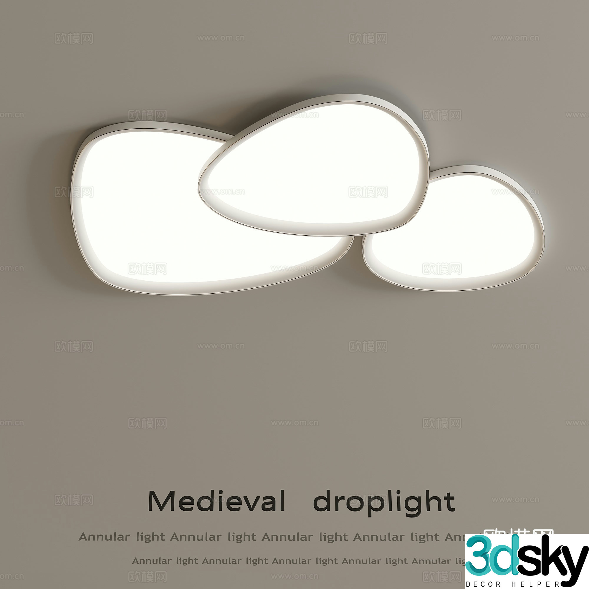09 Creamy air ceiling lamp 3d model