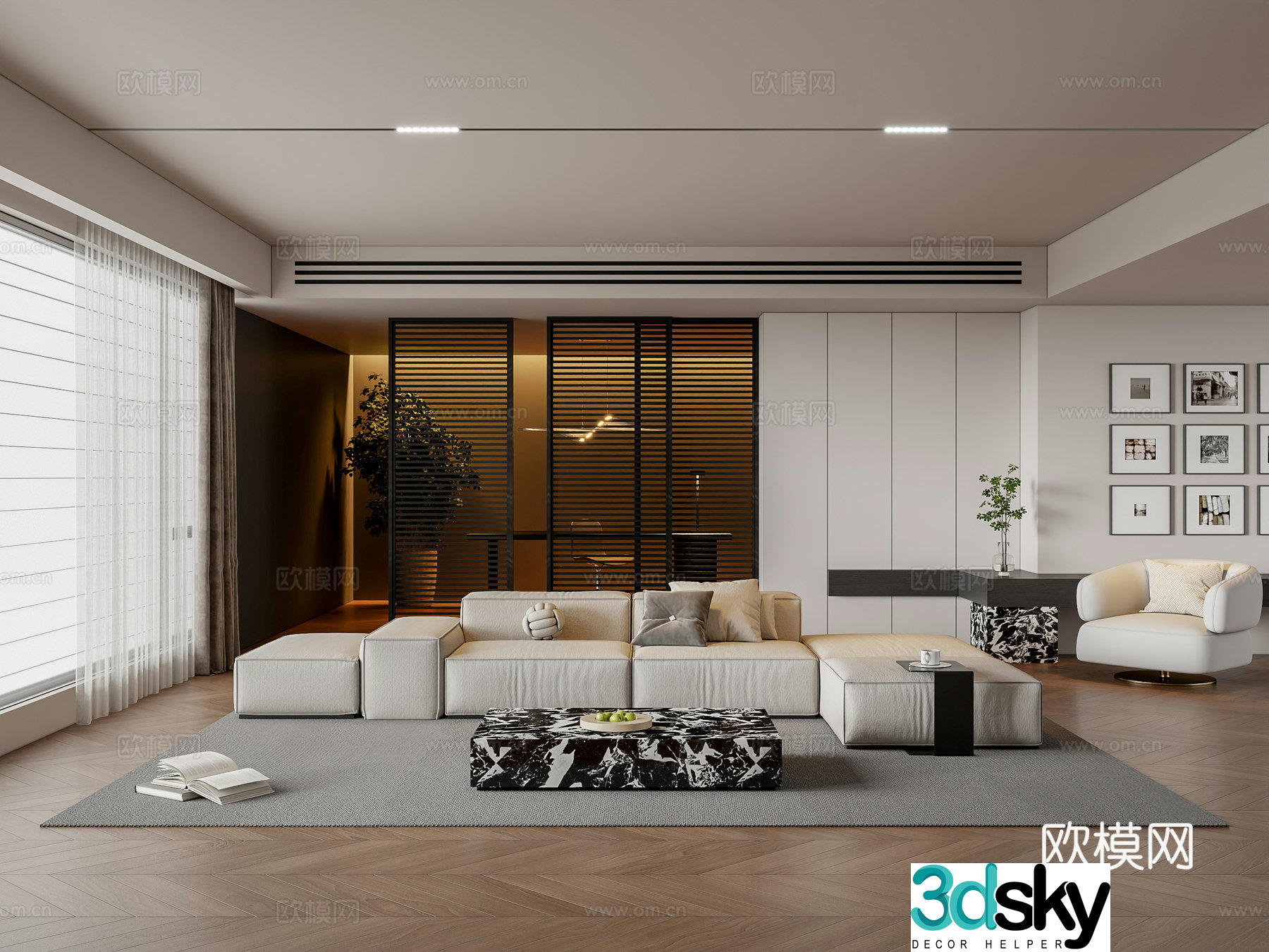 Modern living room 3d model