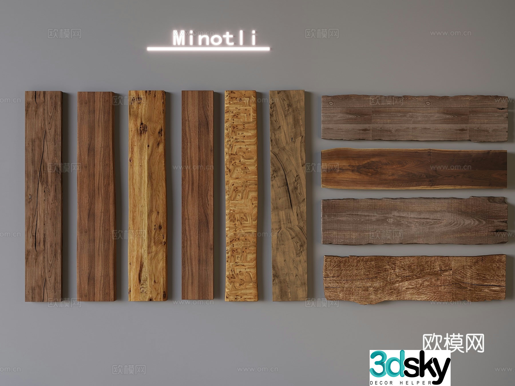 Wood board wood Chinese old wood 3d model