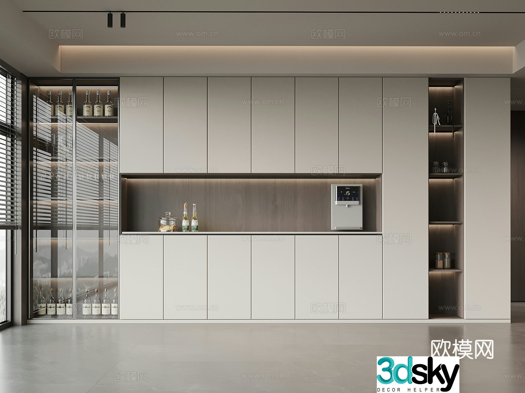 Modern wine cabinet 3d model