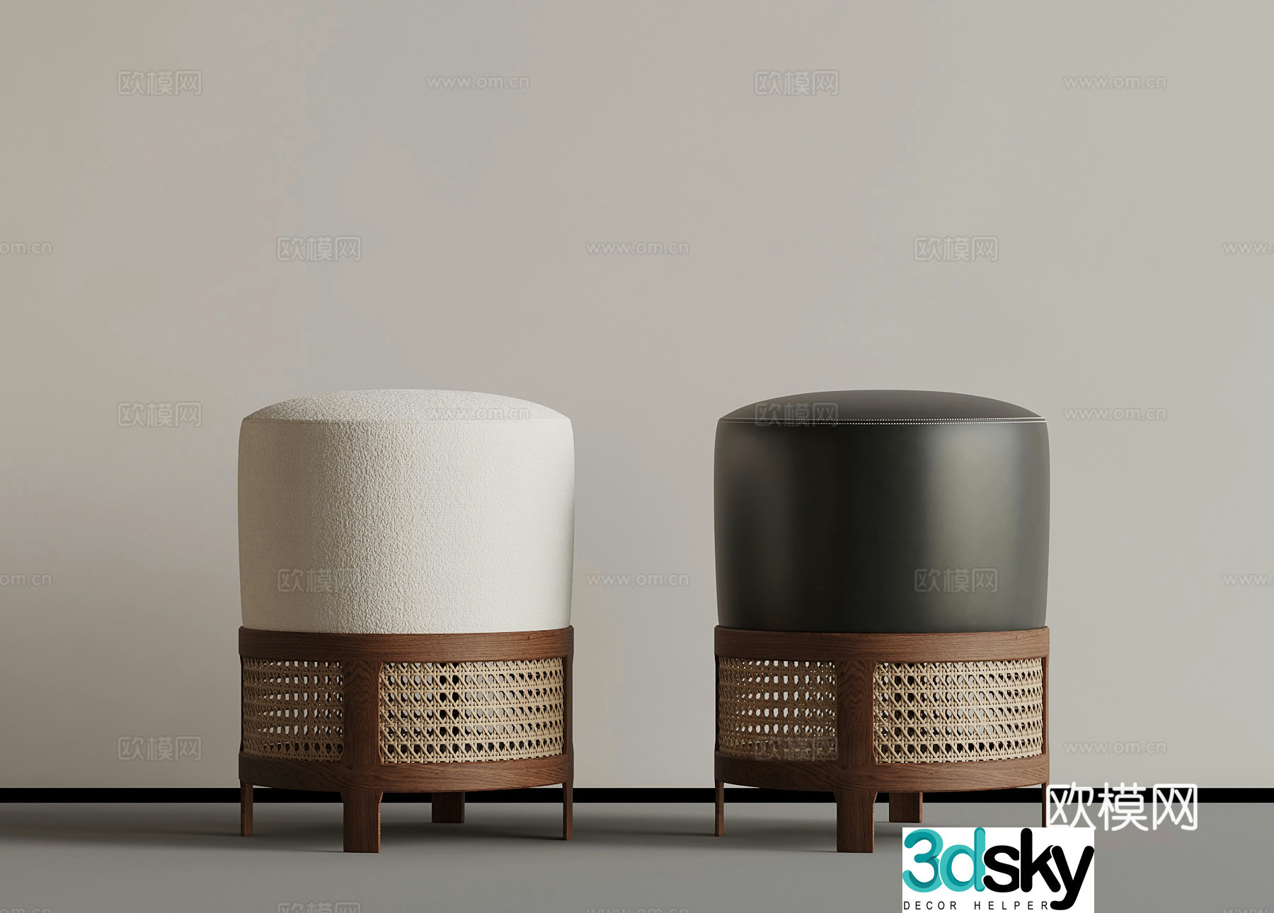 Other stools medieval style stool 3d model