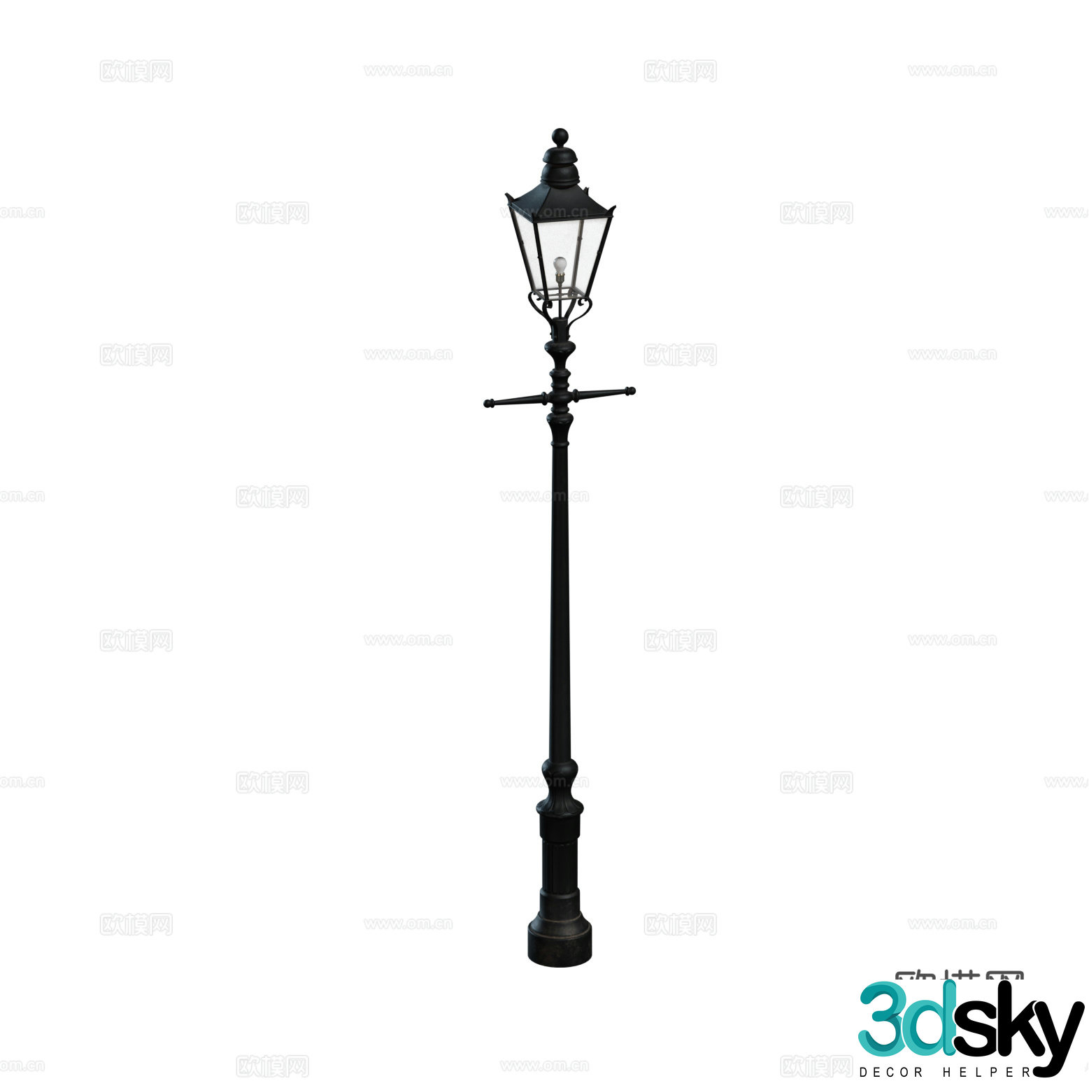 European American French outdoor street lights courtyard lights high pole light combination 3D model