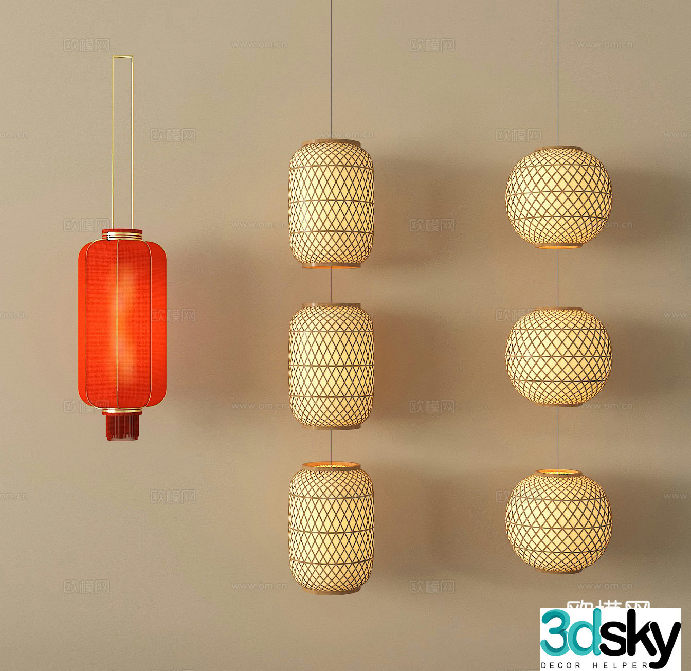 Chandelier Lantern Decorative Light Ambient Light 3D Model