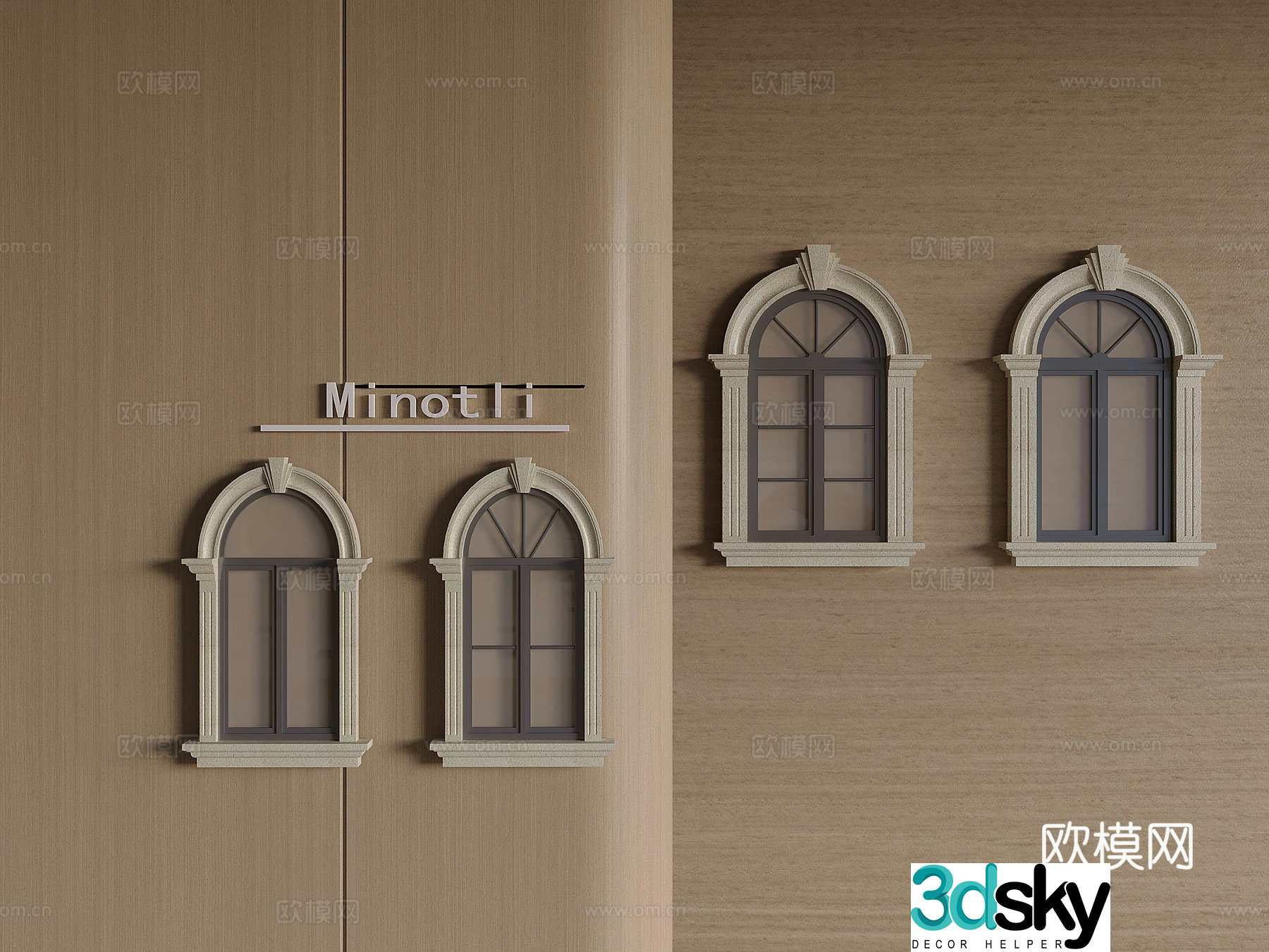 European windows French windows 3D model
