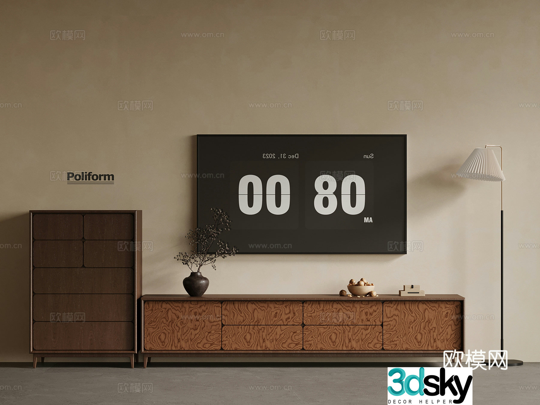 New Chinese TV cabinet 3D model