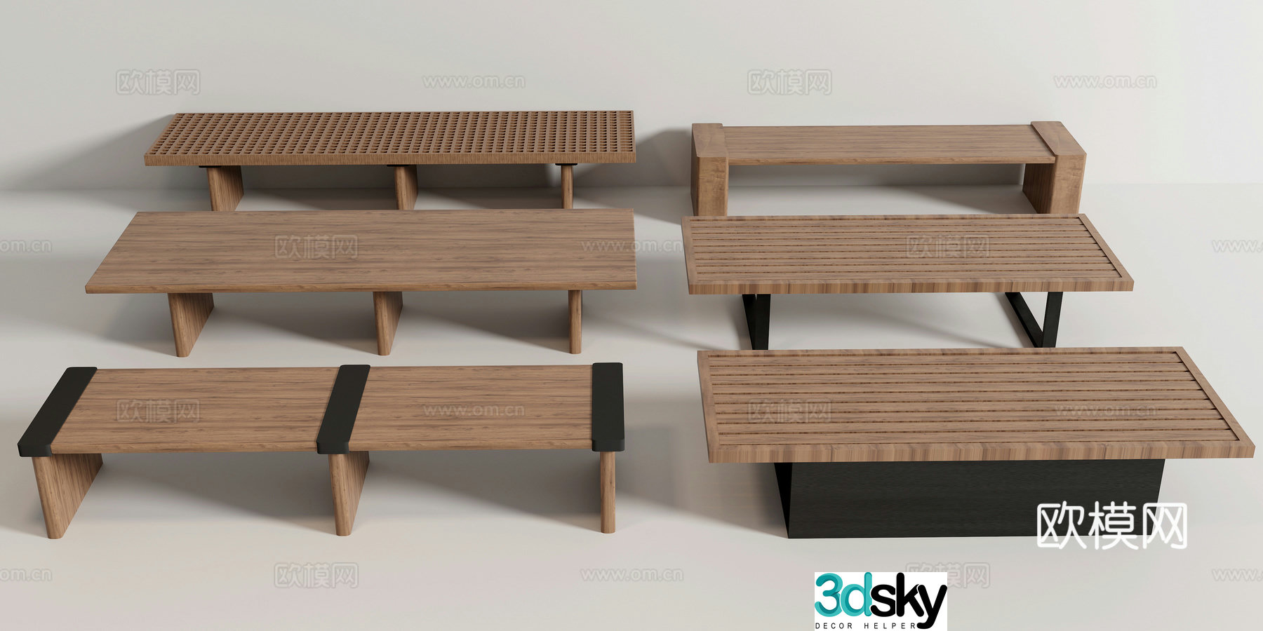 Modern outdoor bench 3d model