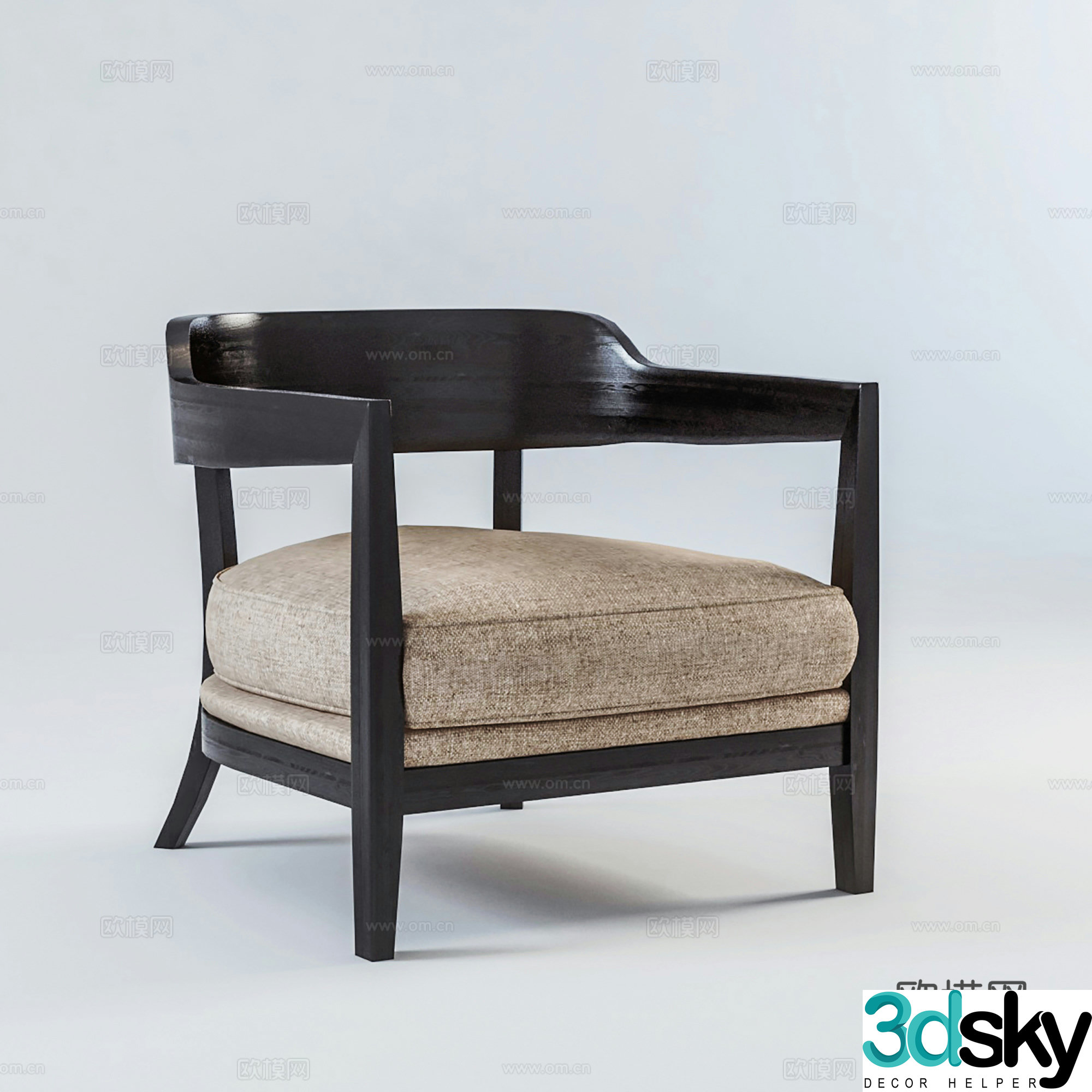 Modern leisure chair Single chair Outdoor leisure chair 3d model