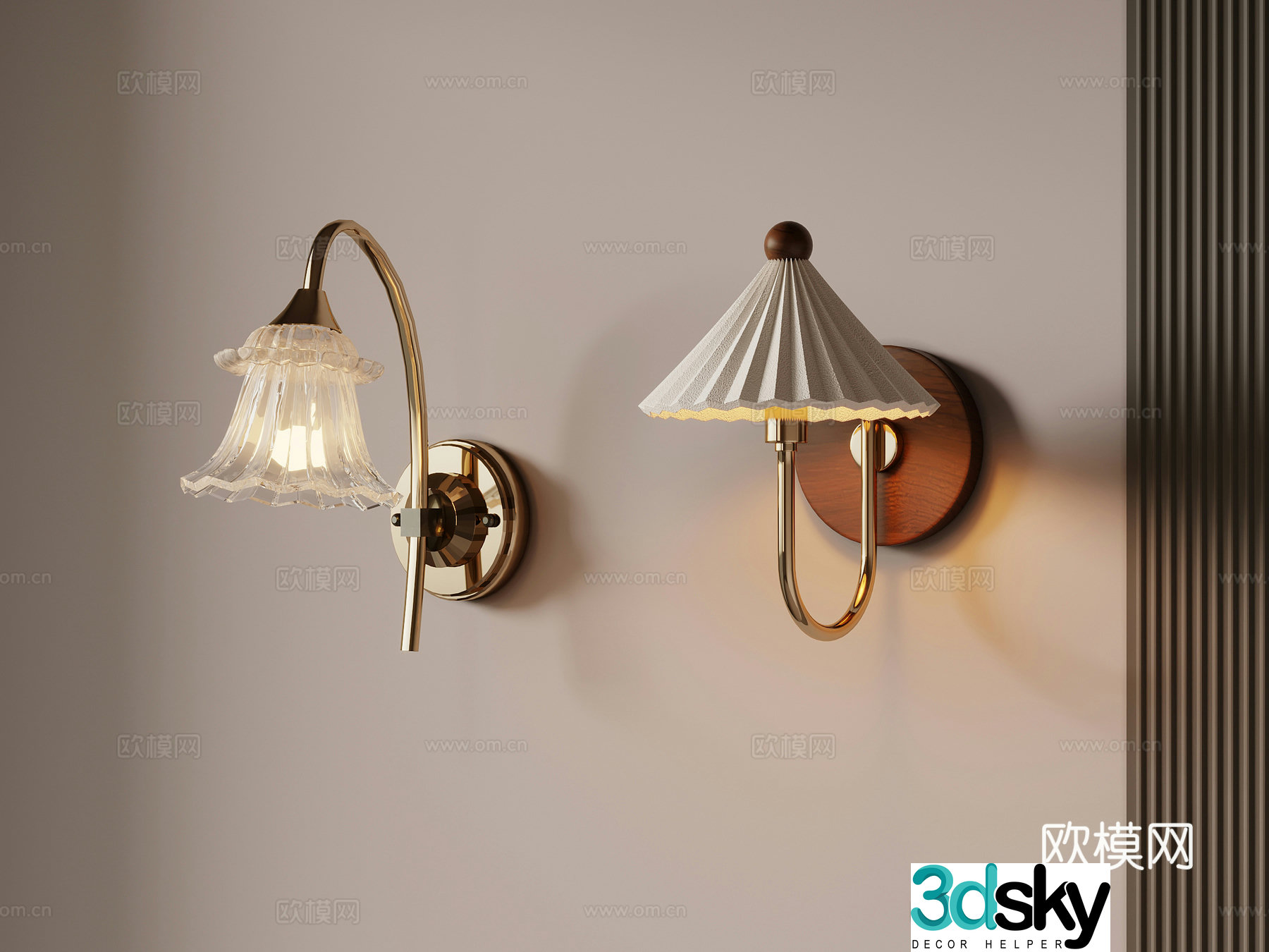 3D model of medieval style wall light