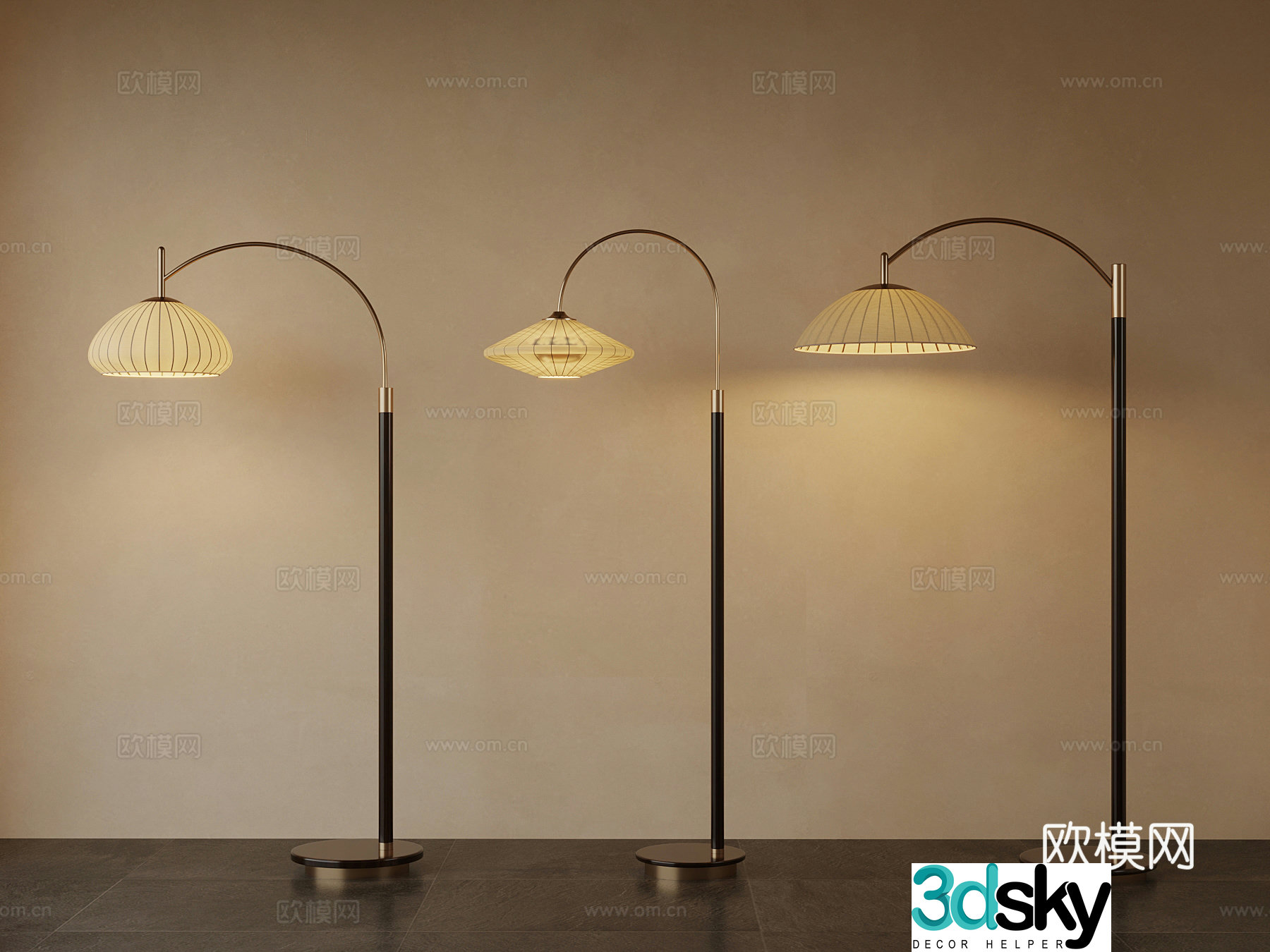 New Chinese floor lamp 3D model