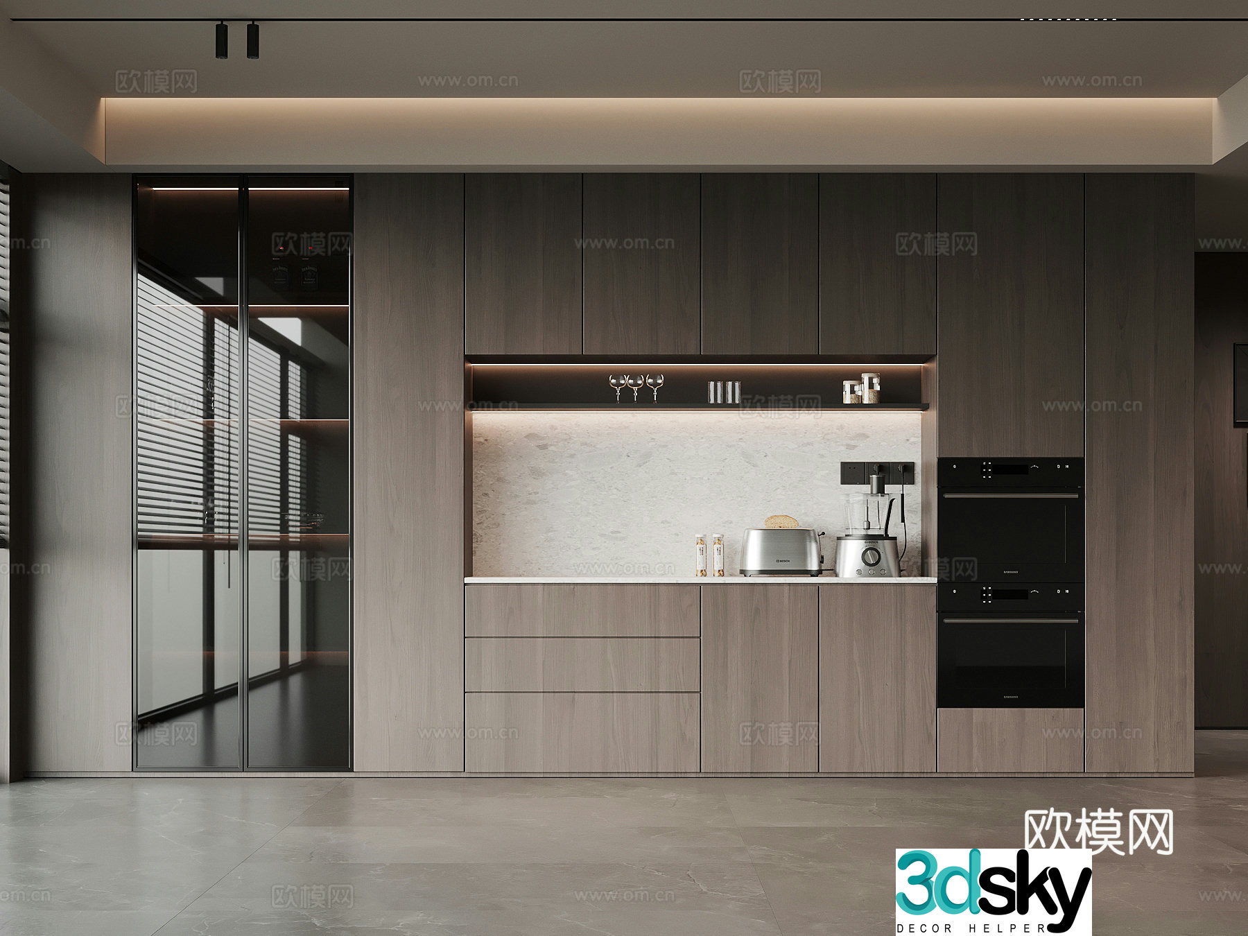 Modern Italian wine cabinet sideboard 3D model