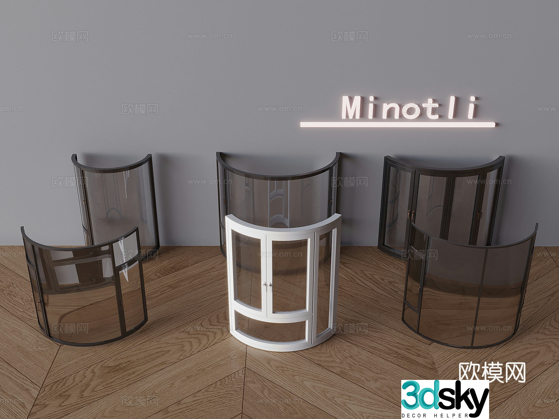 Window Curved Window Balcony Window 3D Model