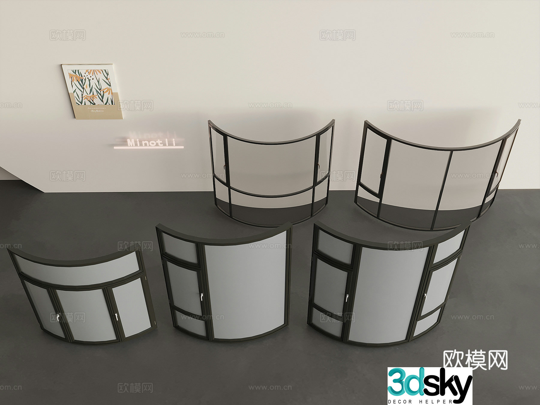 Window Curved Window Balcony Window 3D Model