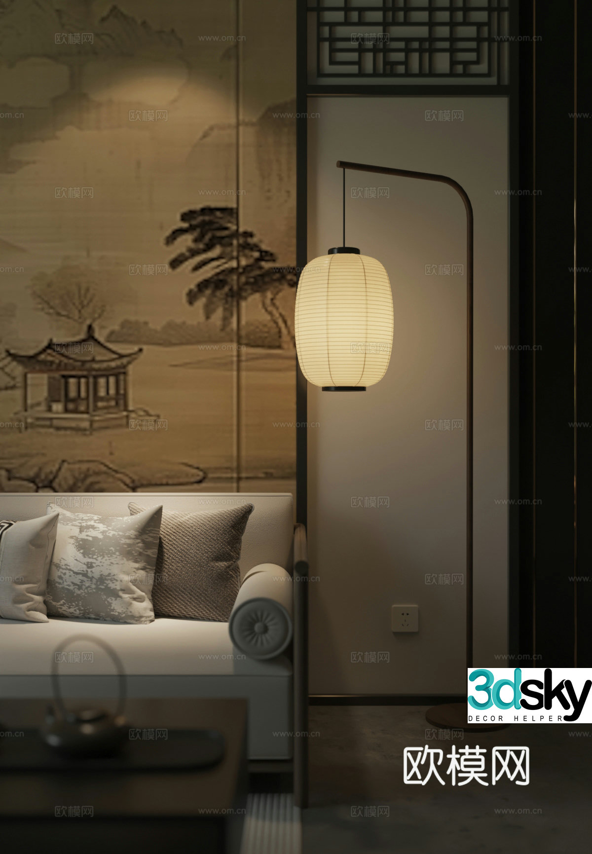 New Chinese floor lamp 3D model