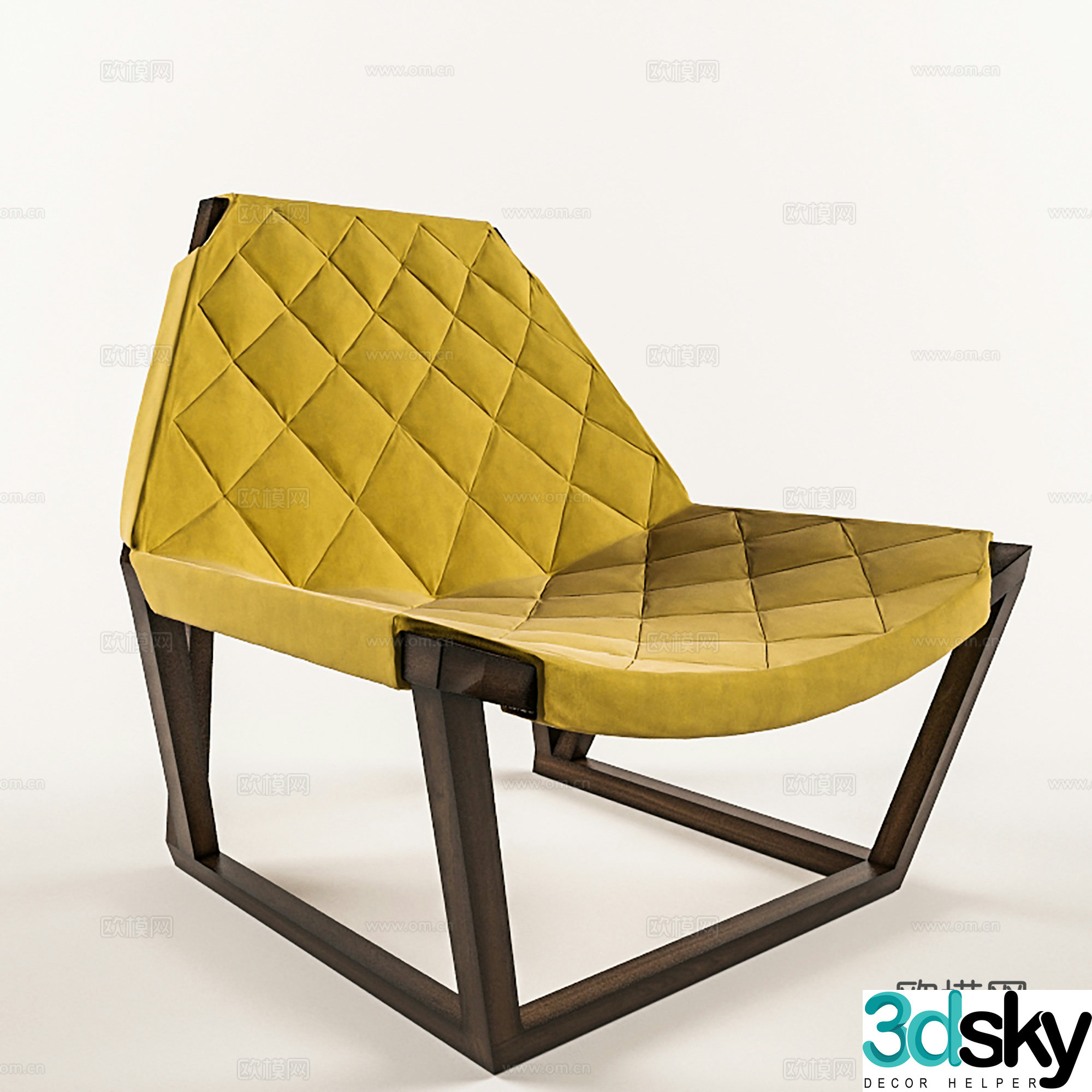 Modern leisure chair cloth chair book chair single chair 3d model