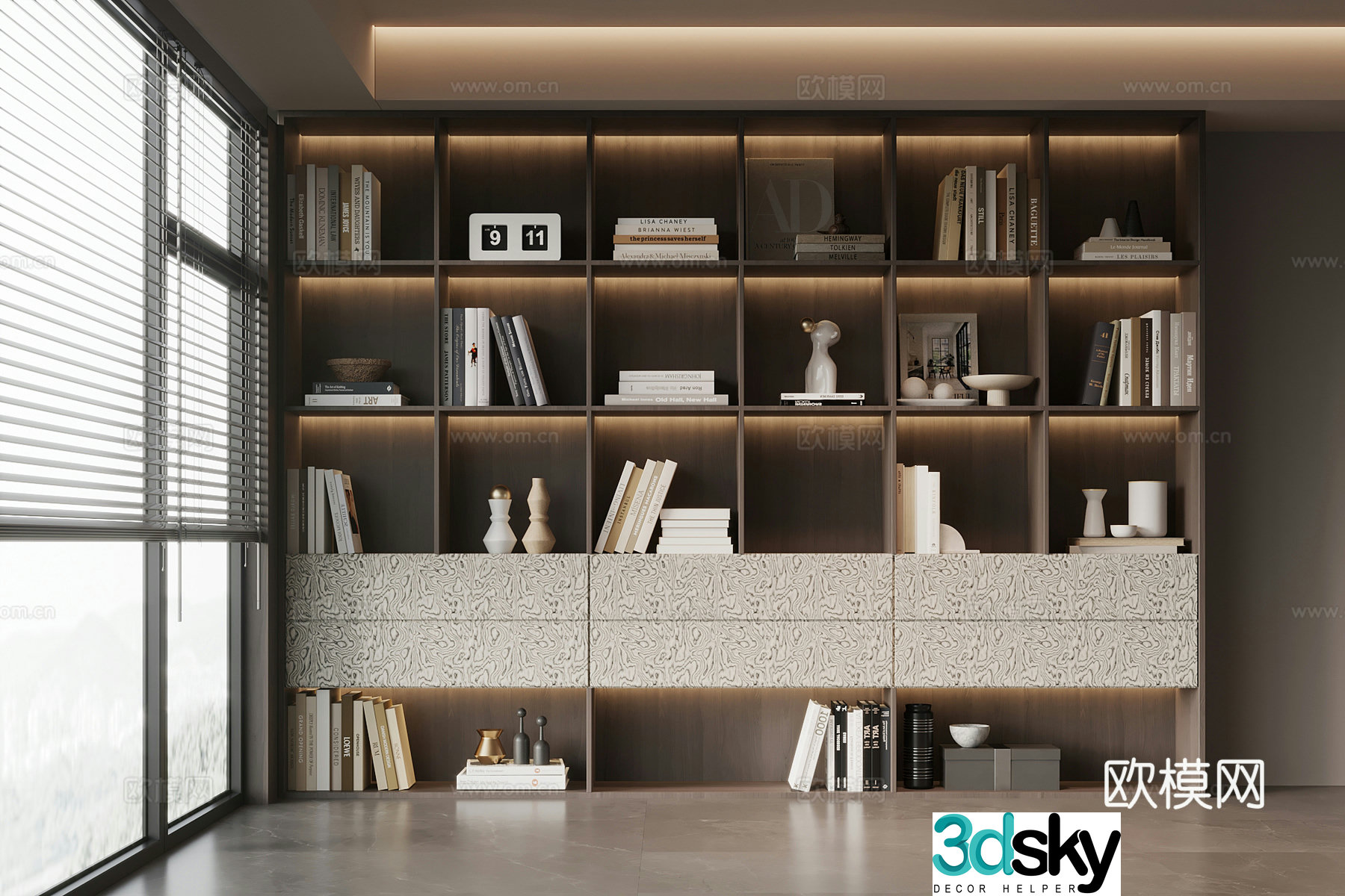 Modern Italian bookcase 3d model
