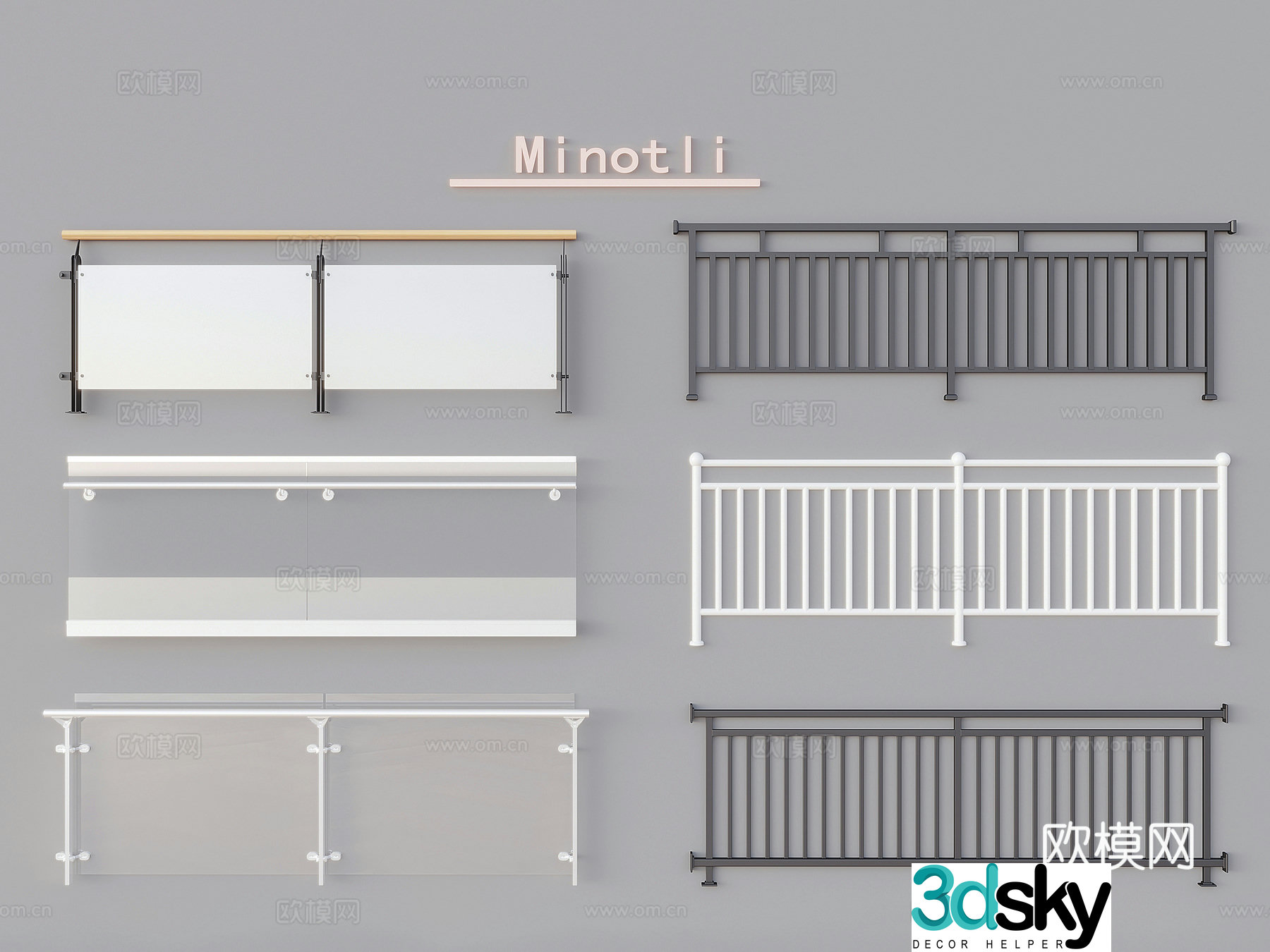 Railing Glass Railing 3d Model