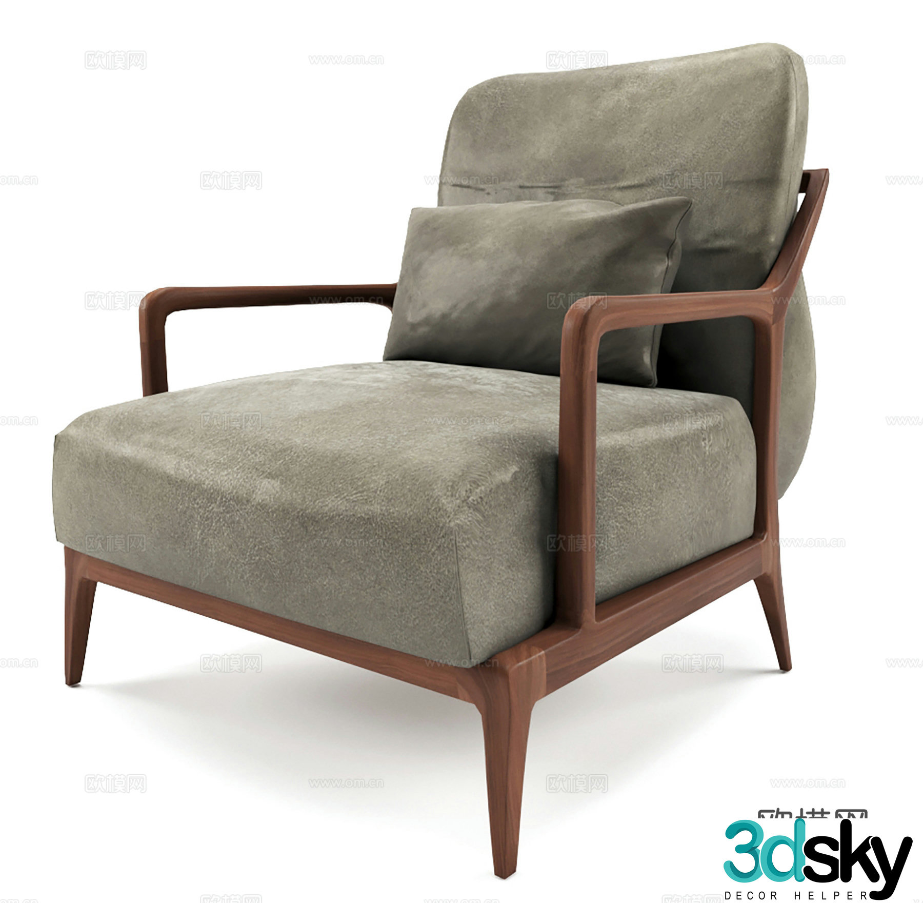 Modern leisure chair cloth chair book chair single chair 3d model
