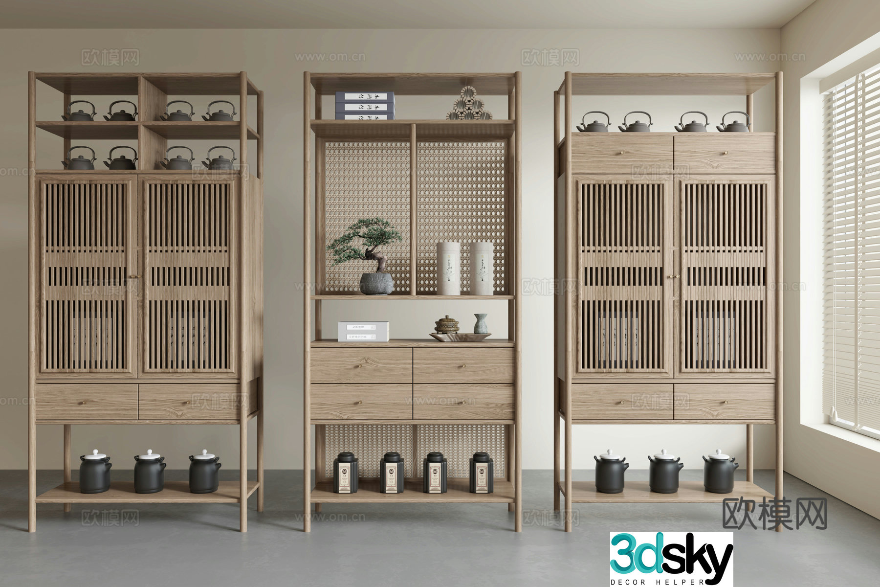 New Chinese style 3D model of Bo Gu shelf