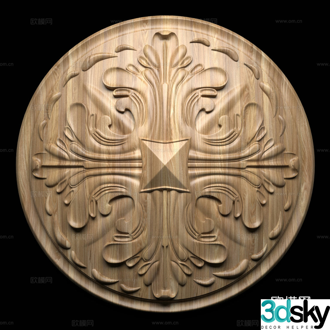 European classical carving Ceiling Ceiling Carving Lighting Dish Lighting Dish Carving European lamp 3D model