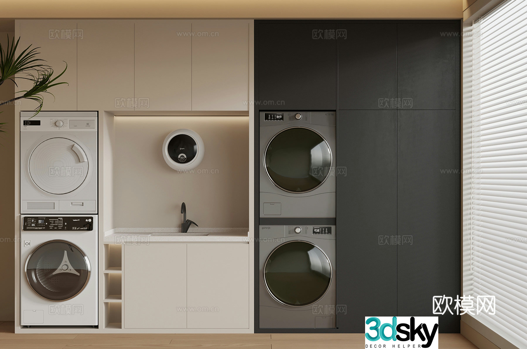 Washing cabinet modern washing cabinet 3d model