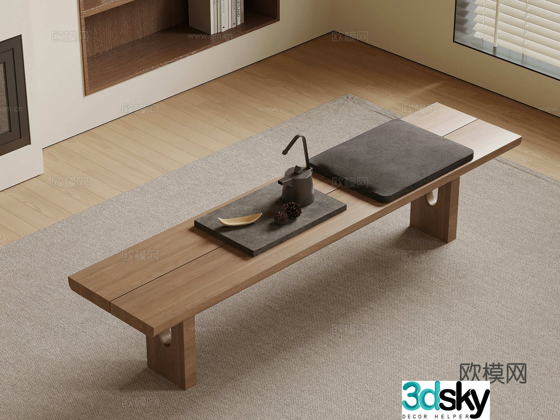 New Chinese style shoe changing stool 3D model
