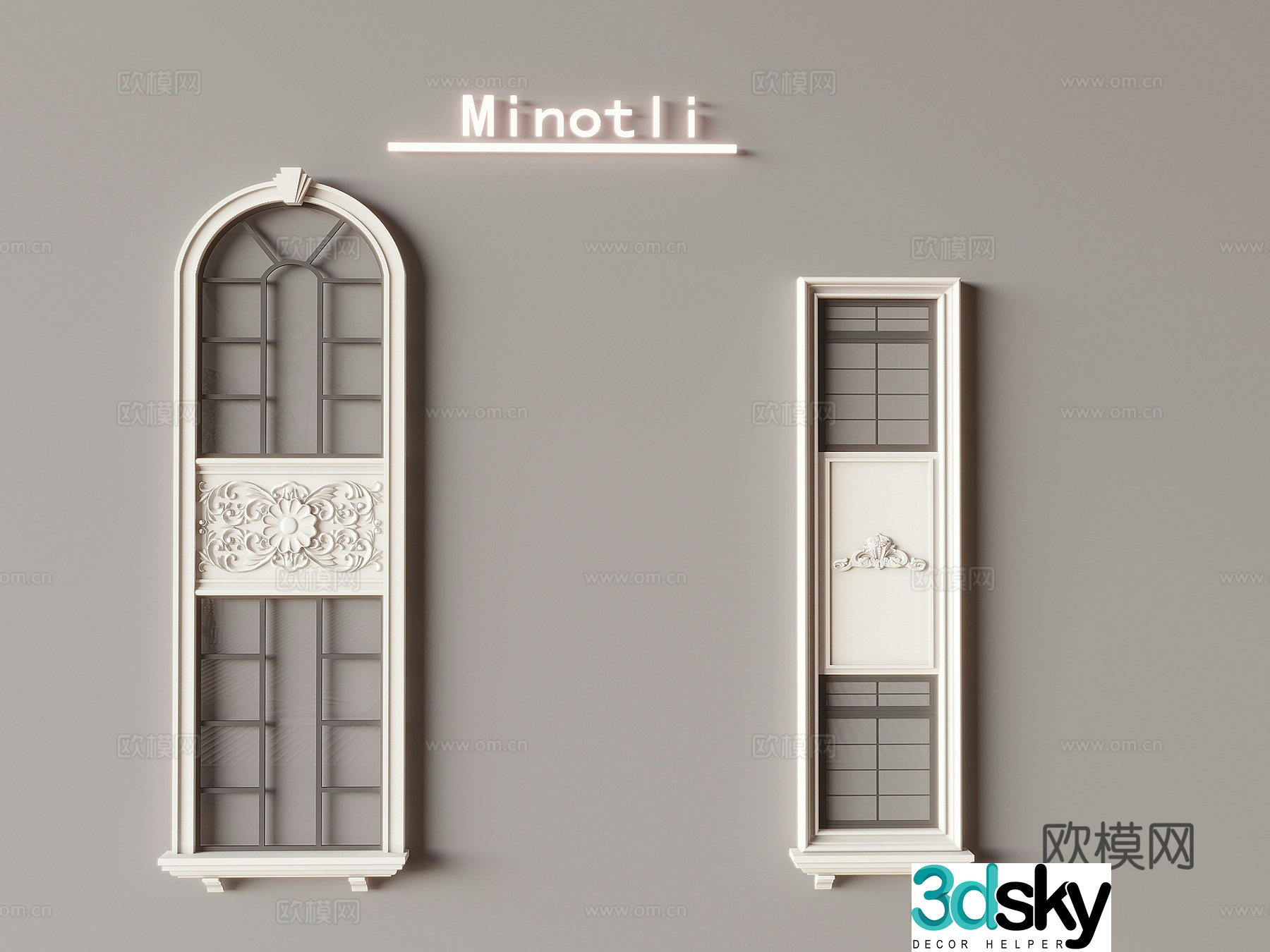 Showcase Coffee Window Folding Window 3D Model