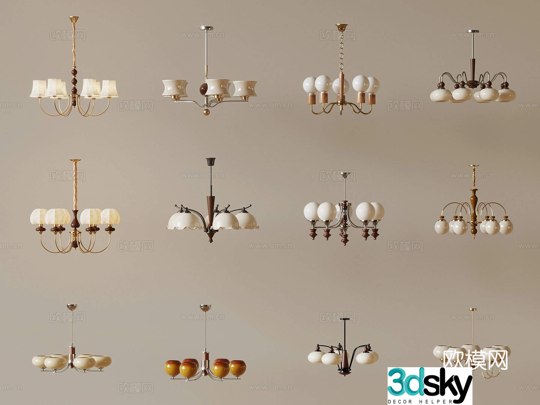 French medieval chandelier 3d model