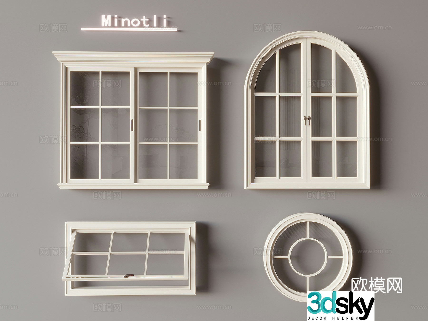 Showcase Coffee Window Folding Window 3D Model