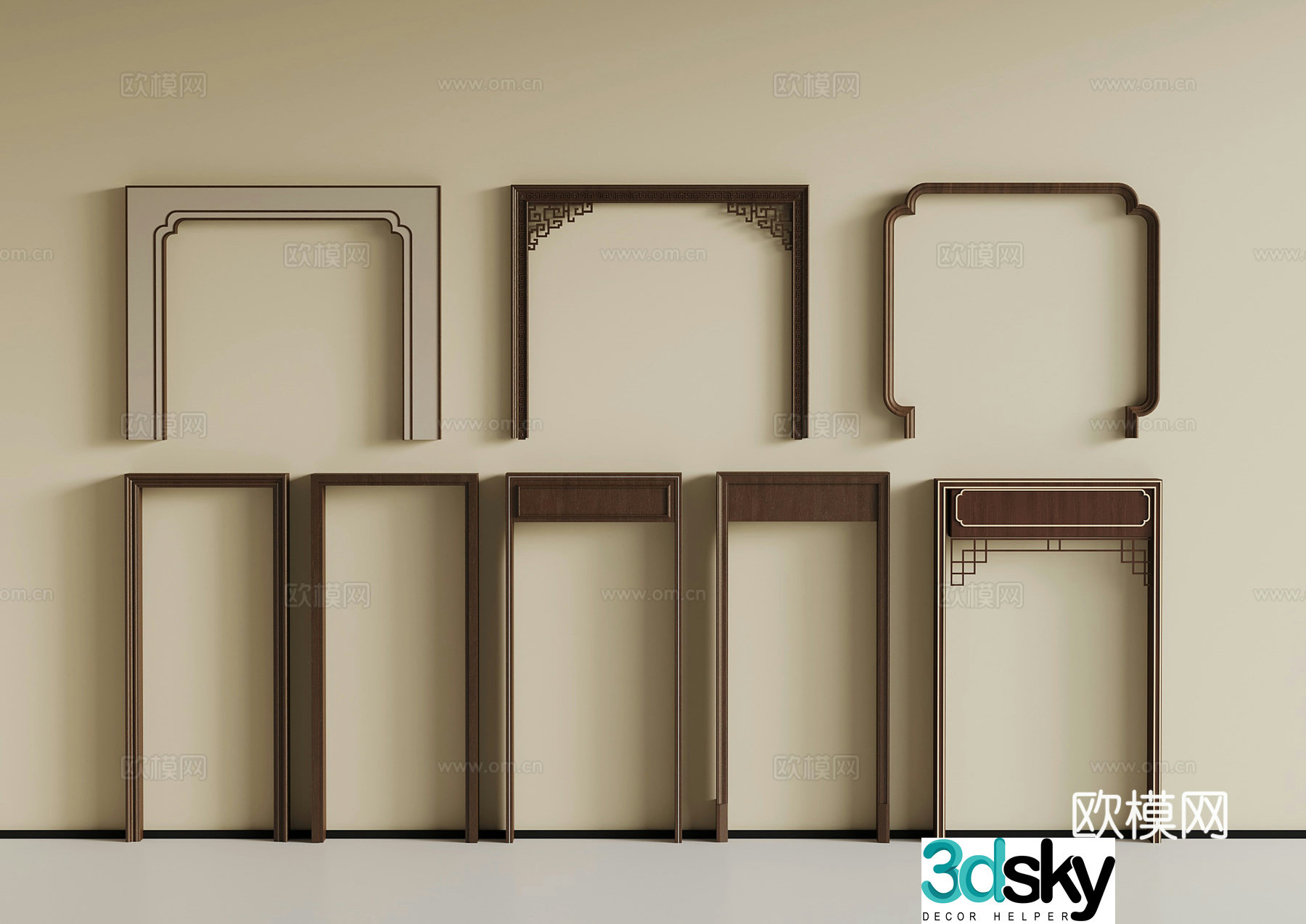 New Chinese door cover 3D model