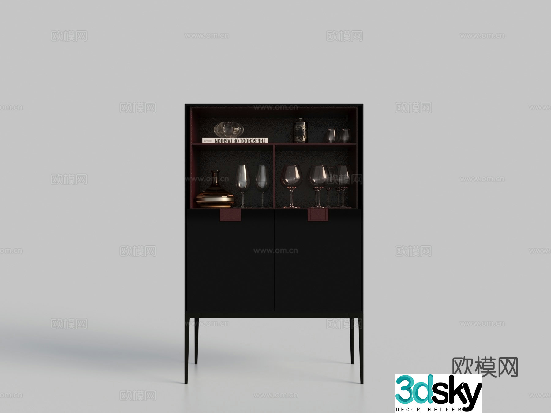 Modern sideboard sideboard cup 3d model