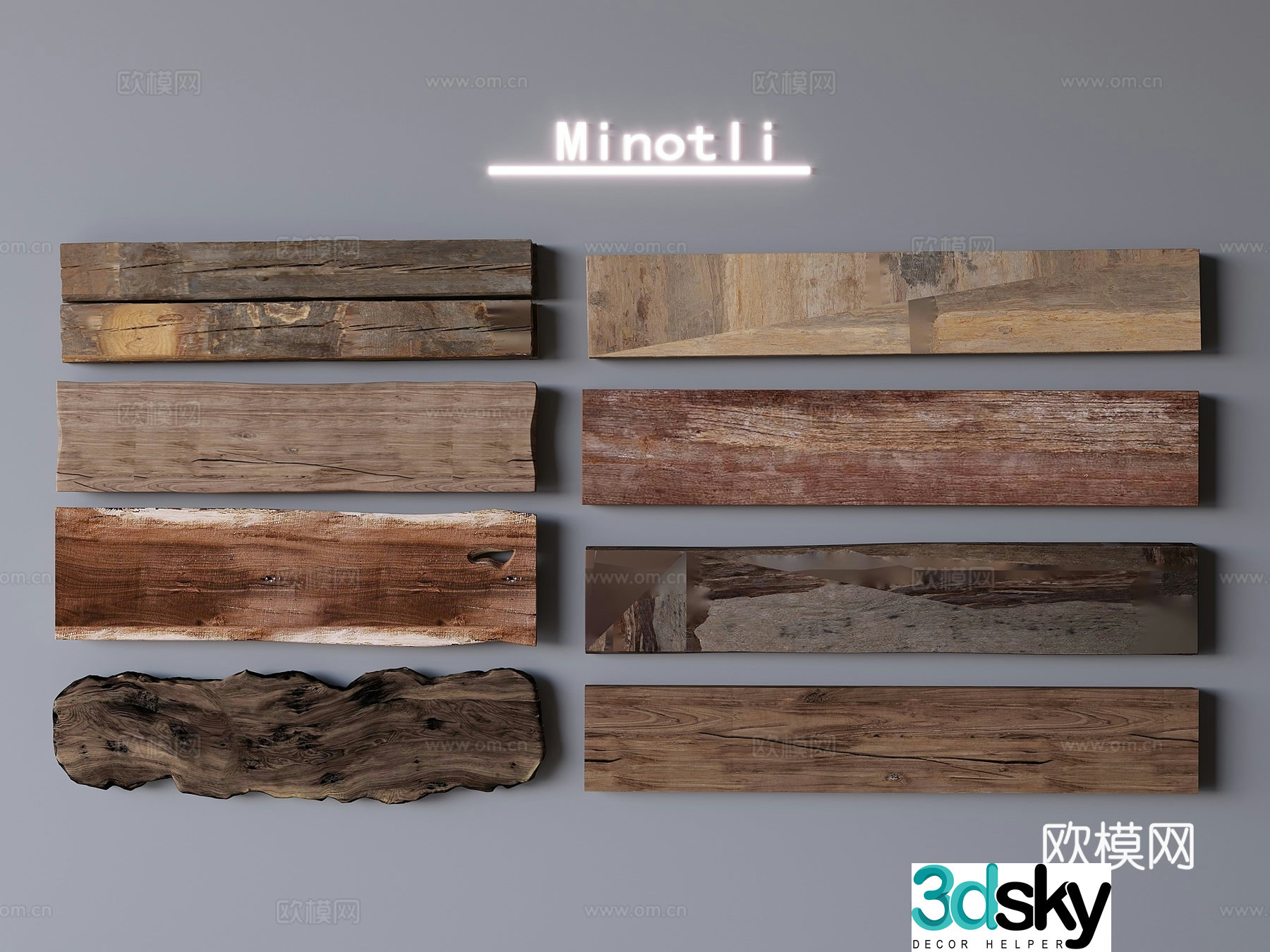 Wood board wood Chinese old wood 3d model