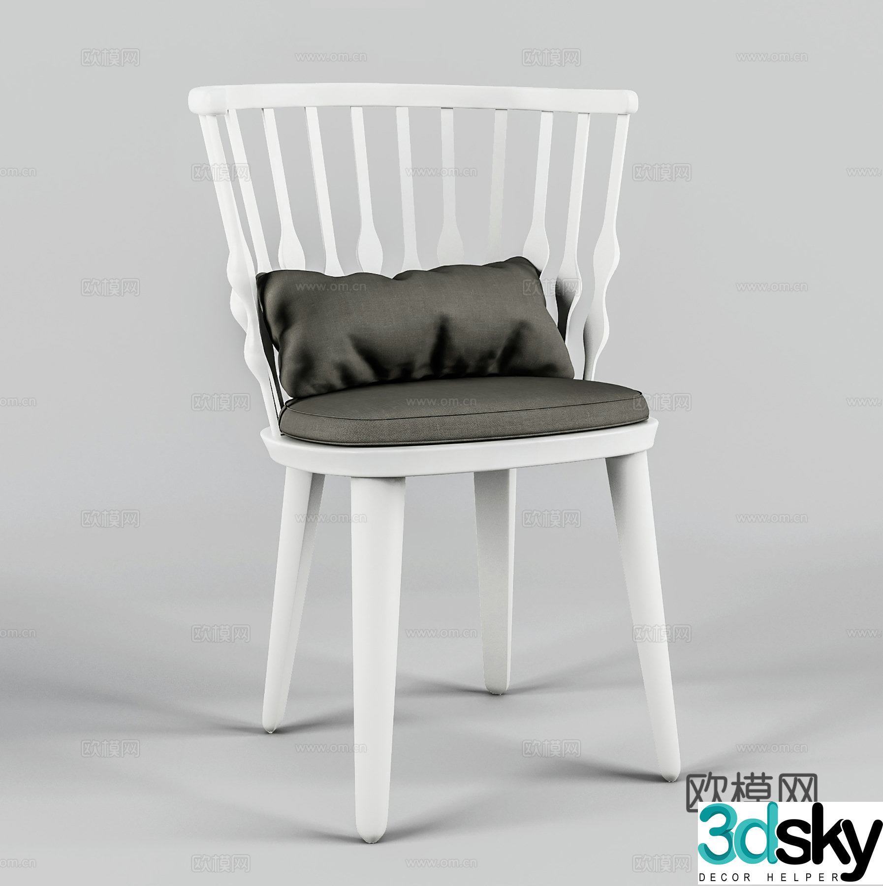 Modern leisure chair dining chair book chair single chair 3d model