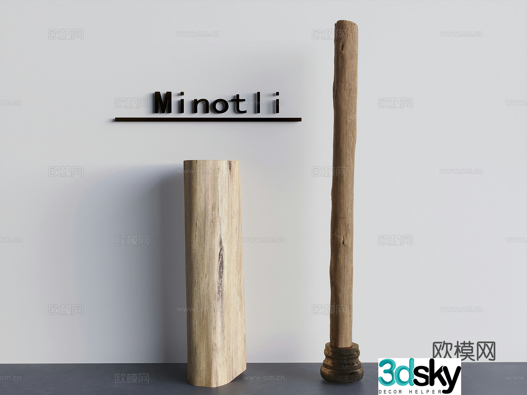 Roman columns stigmas wood Chinese columns 3D model