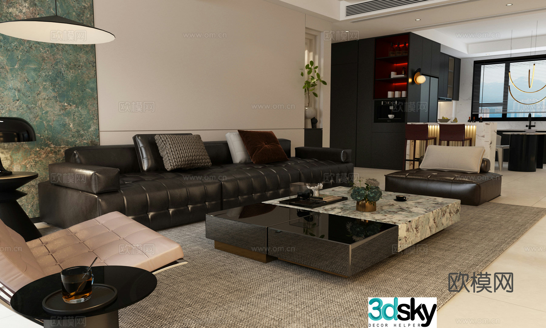 Modern Italian living room Modern Italian sofa background Modern Italian sofa combination Modern Italian sofa 3d model