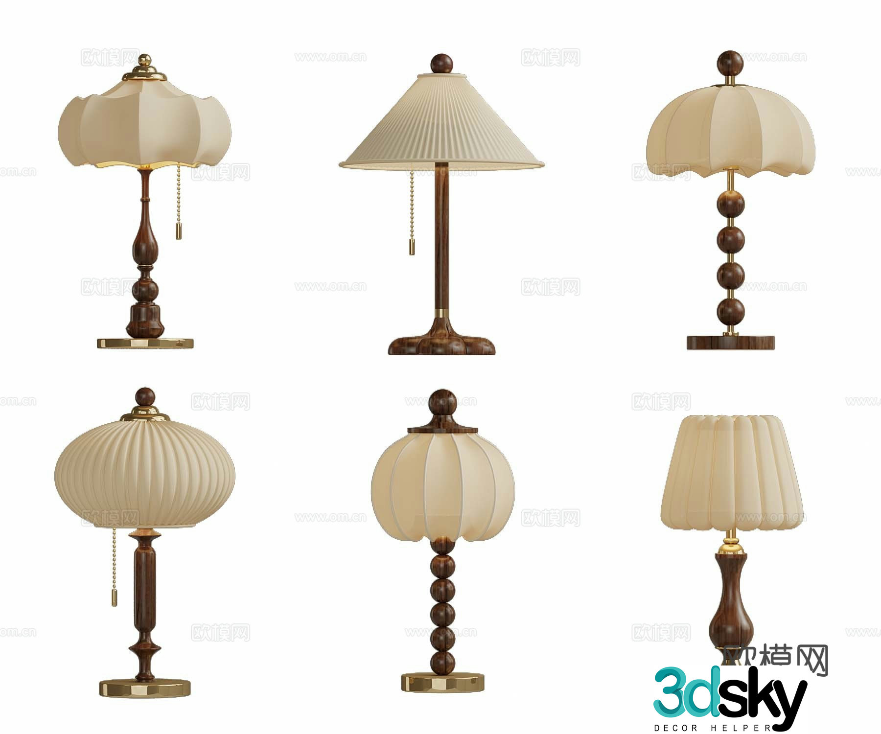 French medieval style table lamp 3d model