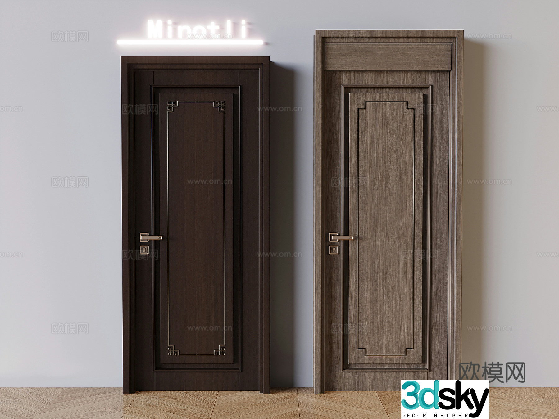Wooden Door Single Open Door Model Door Indoor Door 3D Model