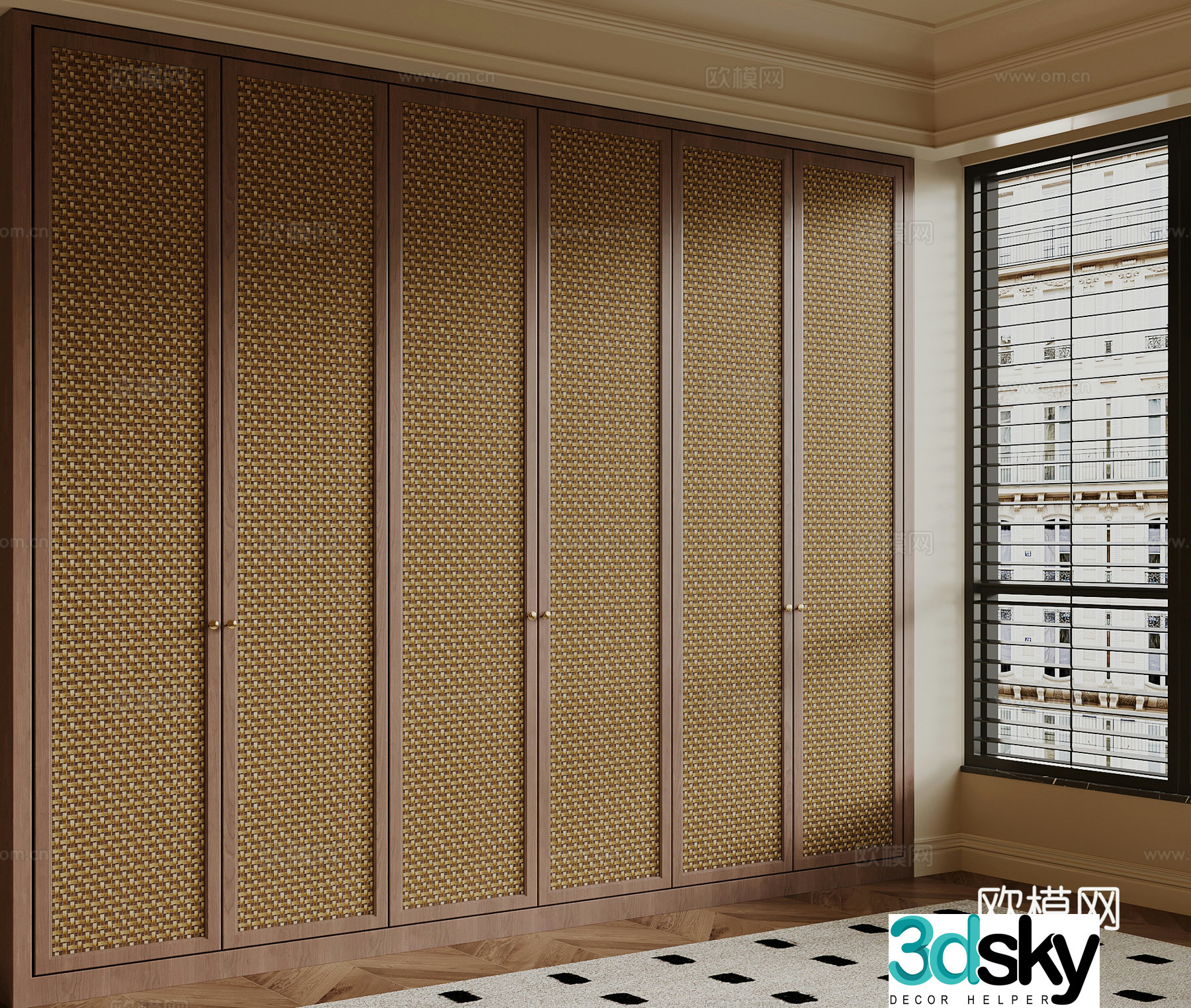 Middle-aged wind wardrobe 3d model