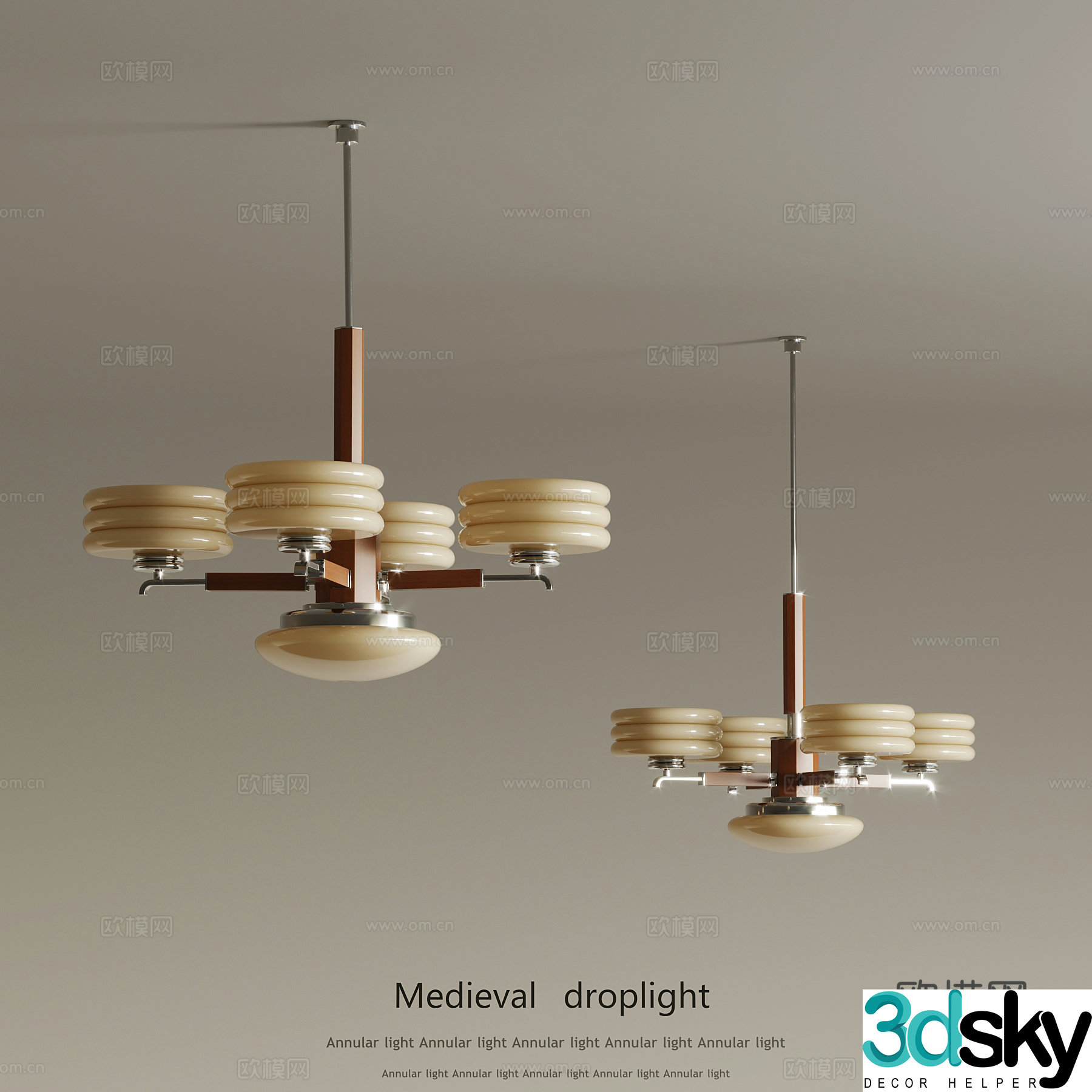 3D model of medieval style chandelier