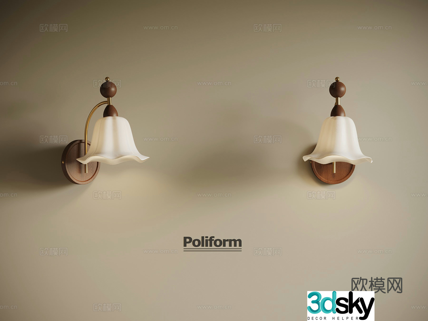 3D model of medieval style wall light