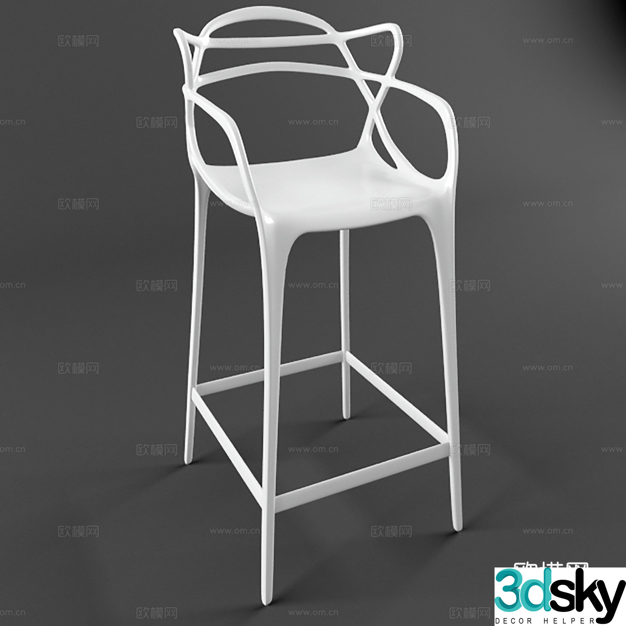 Modern bar chair special shape bar chair cafe restaurant bar chair 3d model