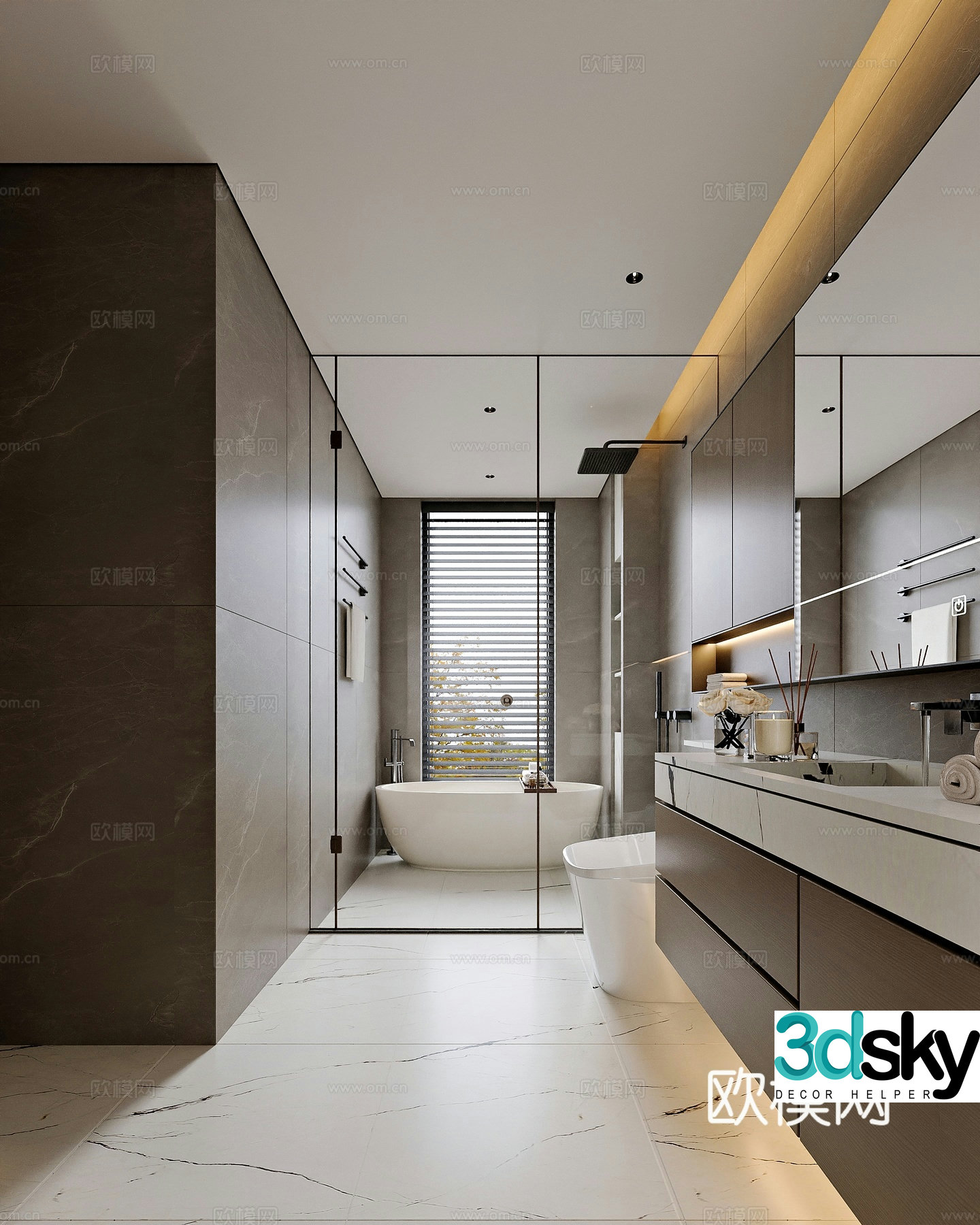 Modern style home bathroom 3d model