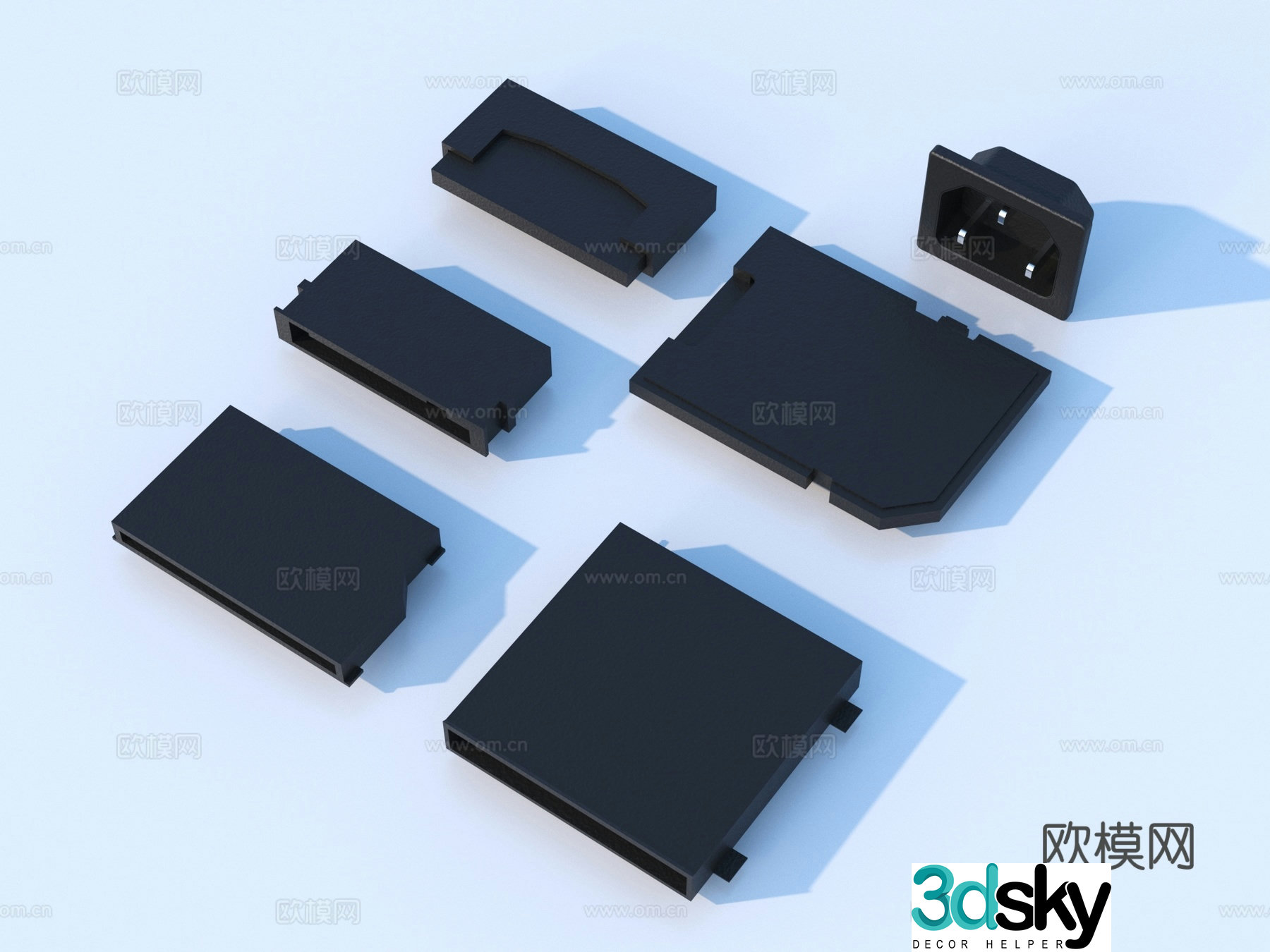Electronic accessories Plug interface jack Electronic components 3D model