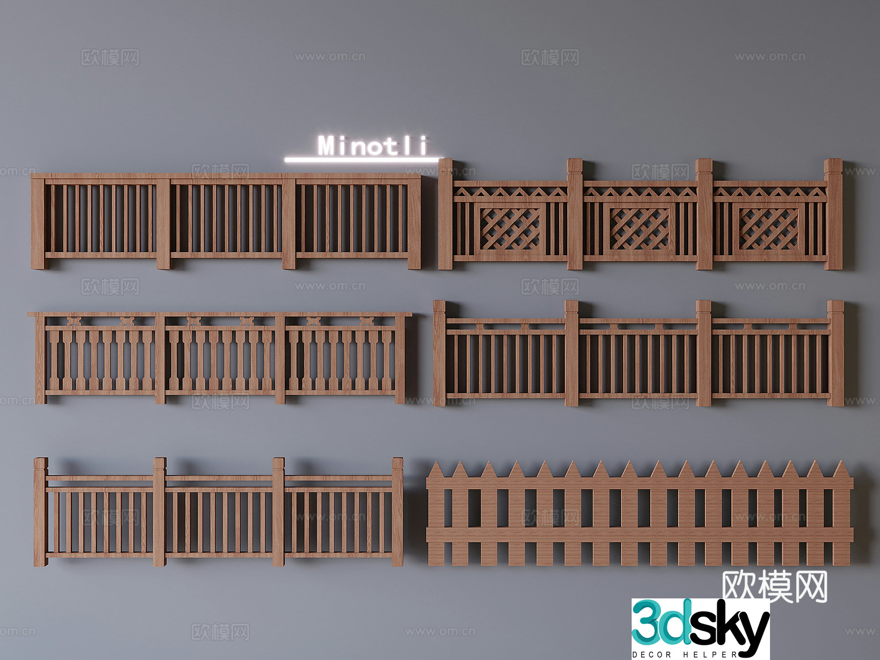 Railing Fence 3d Model