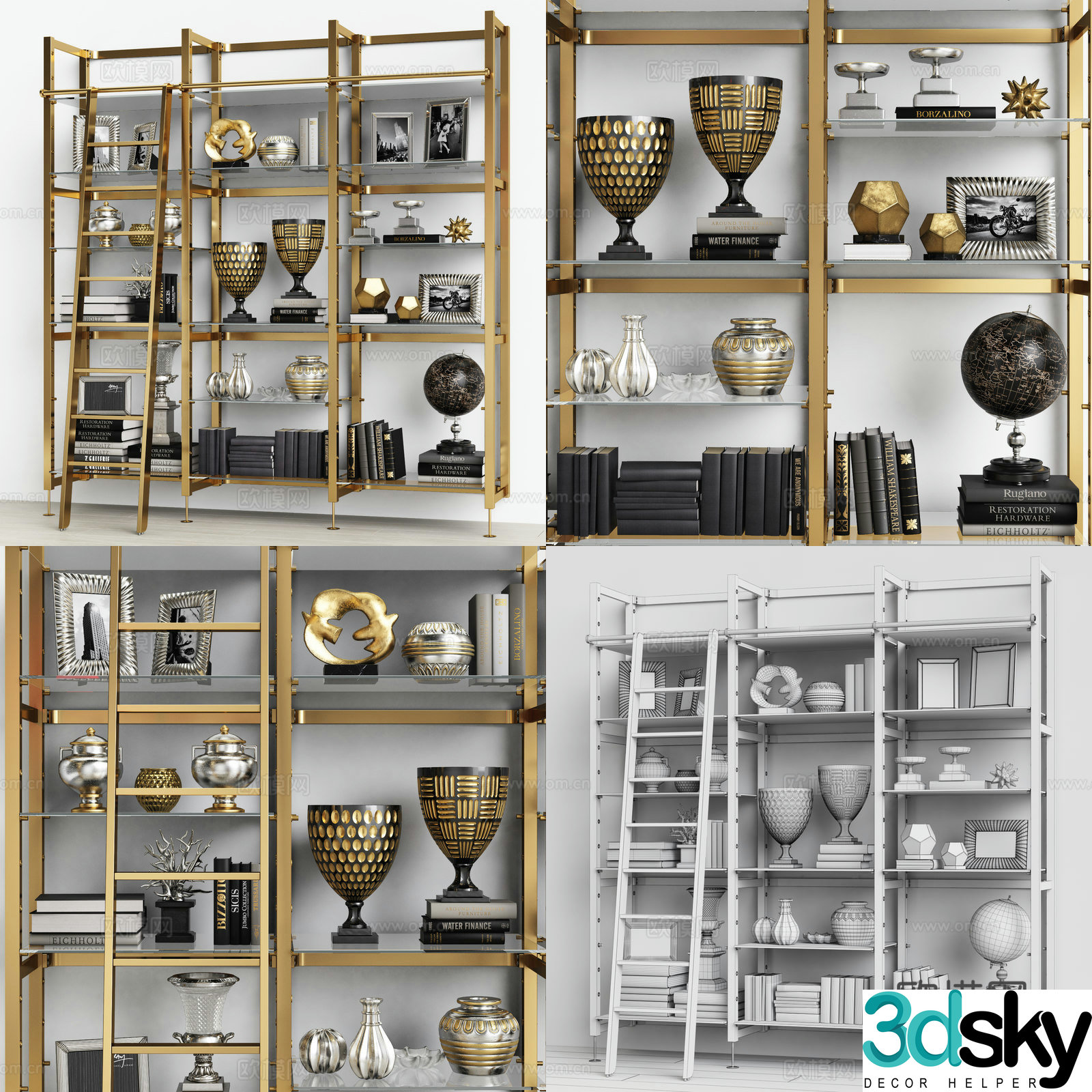 Modern shelf display rack decoration 3d model