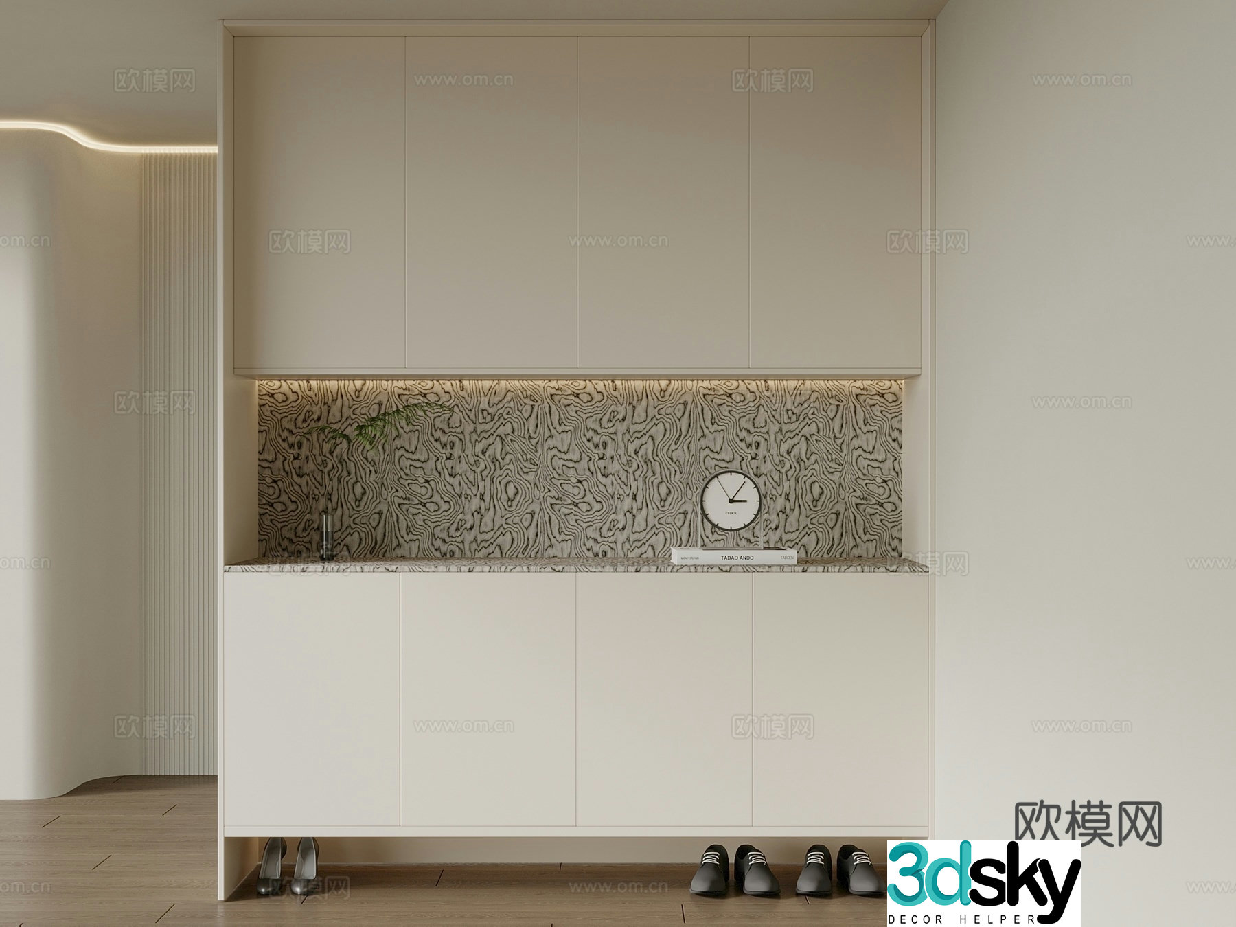 Modern Italian shoe cabinet 3d model