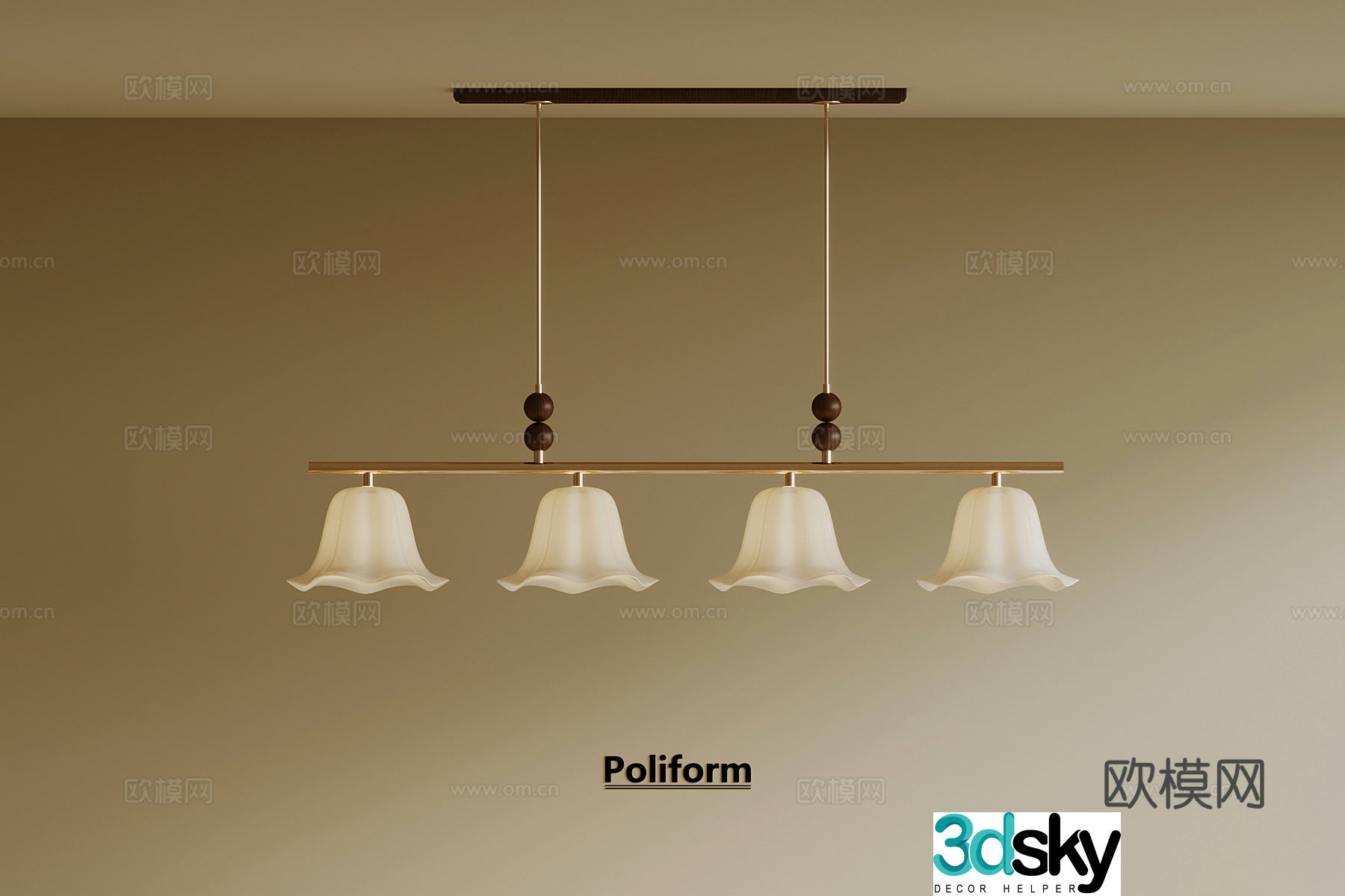 3D model of medieval style chandelier
