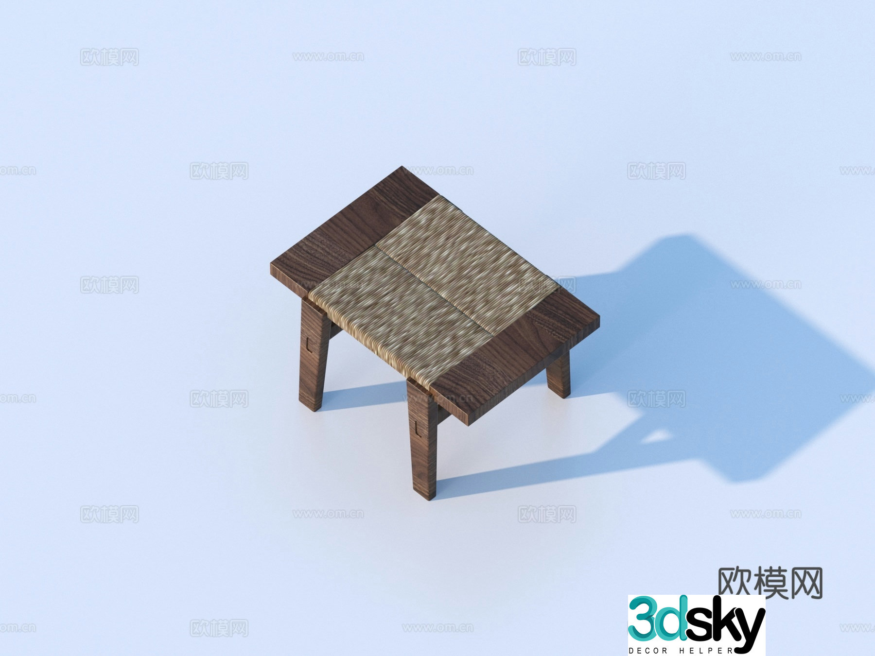 Mastoon stool stool foldable solid wood stool 3d model