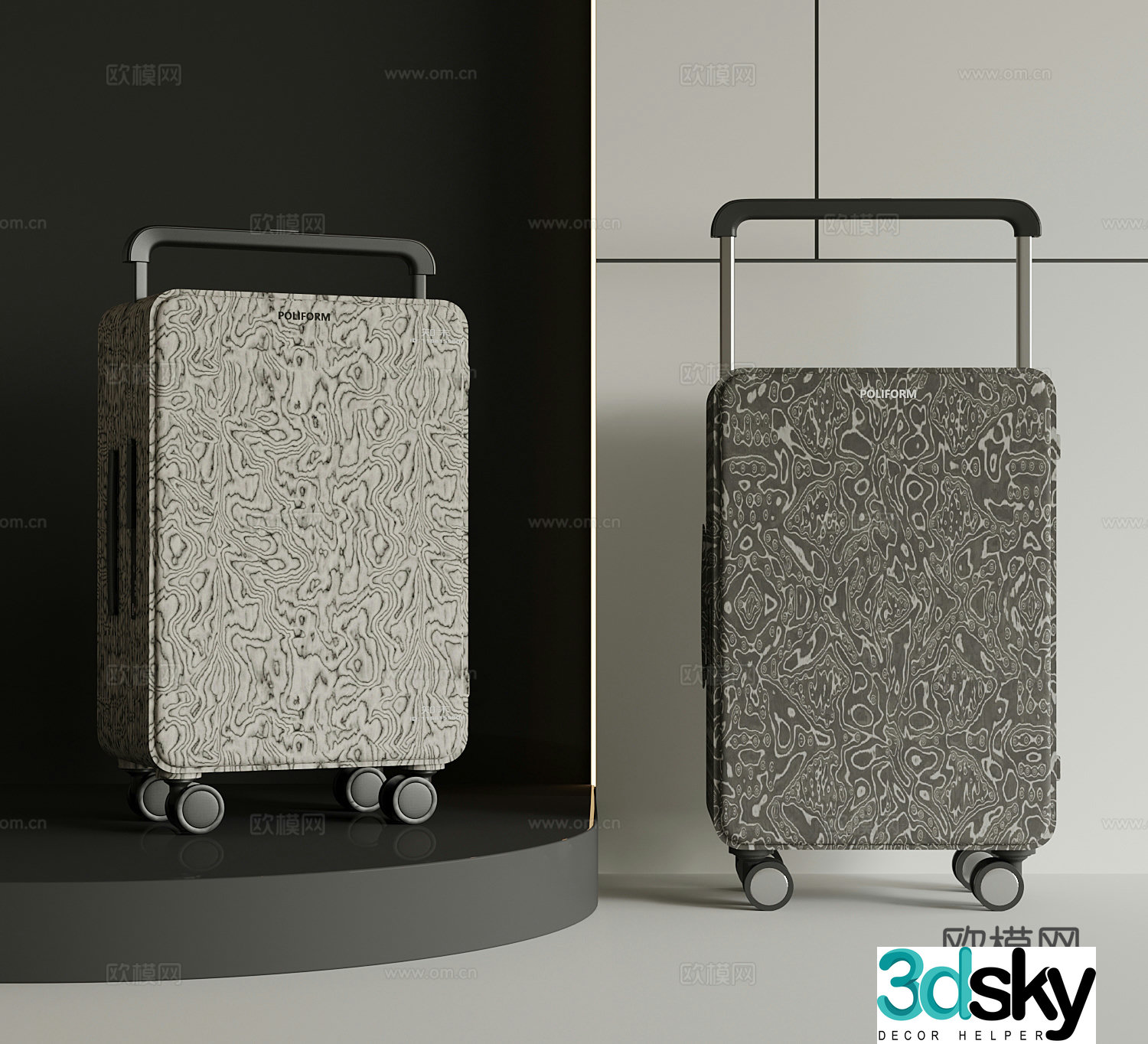 Modern suitcase 3d model