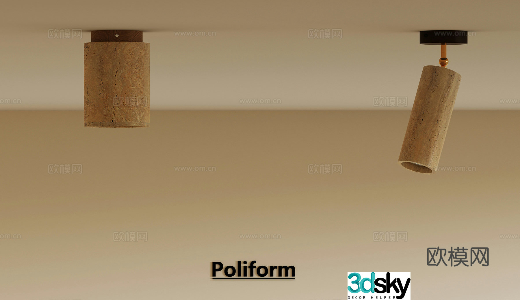 Middle-aged downlight spotlight 3d model